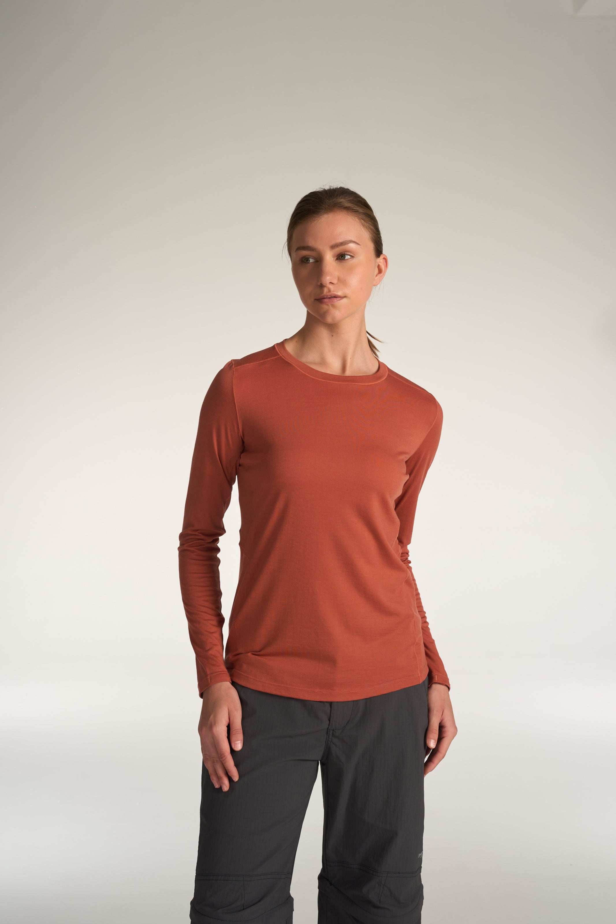 Hinterland Merino Wool Long Sleeve Shirt brown view 3