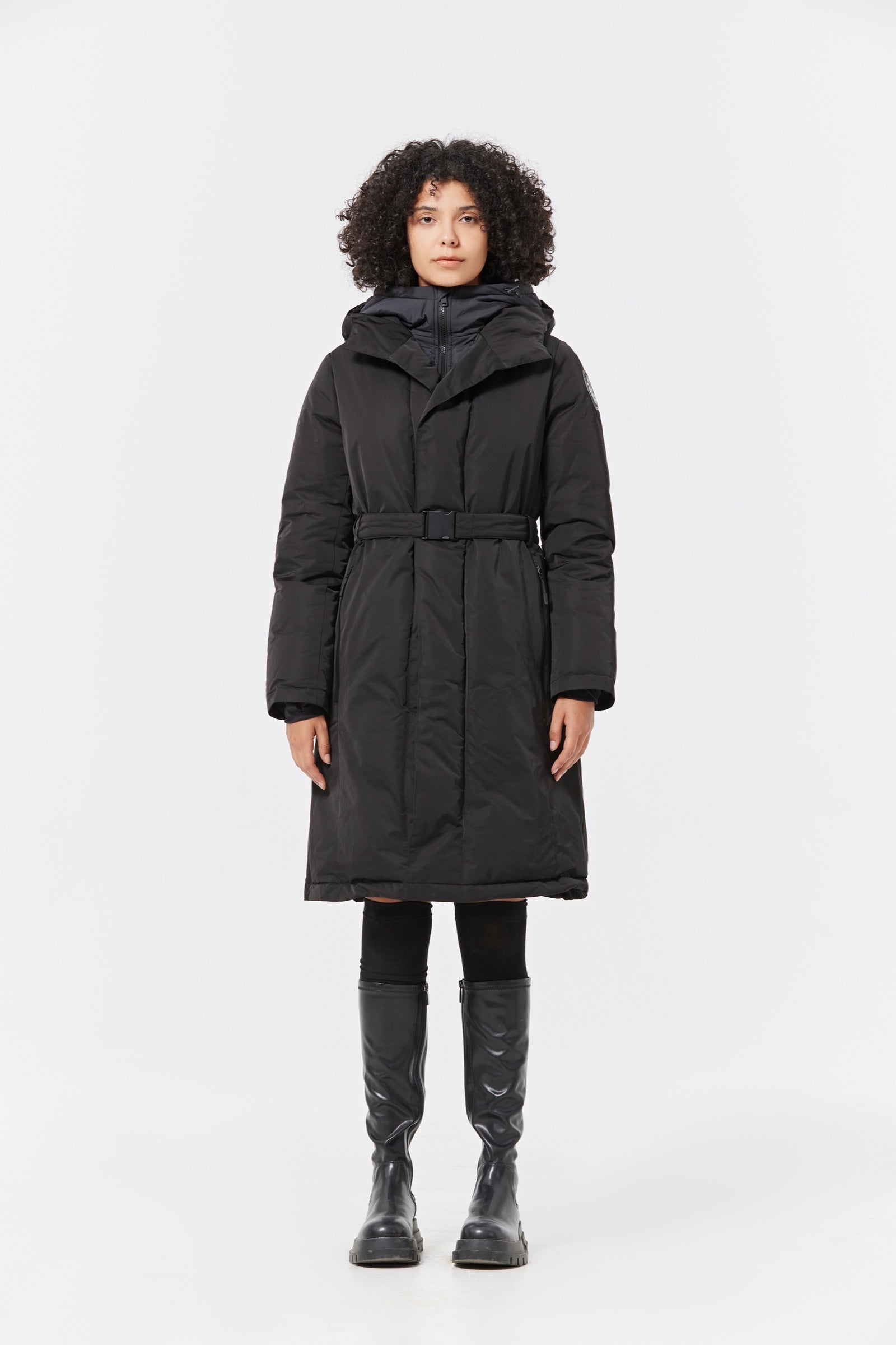 Mai Women's Long Down Parka black view 1