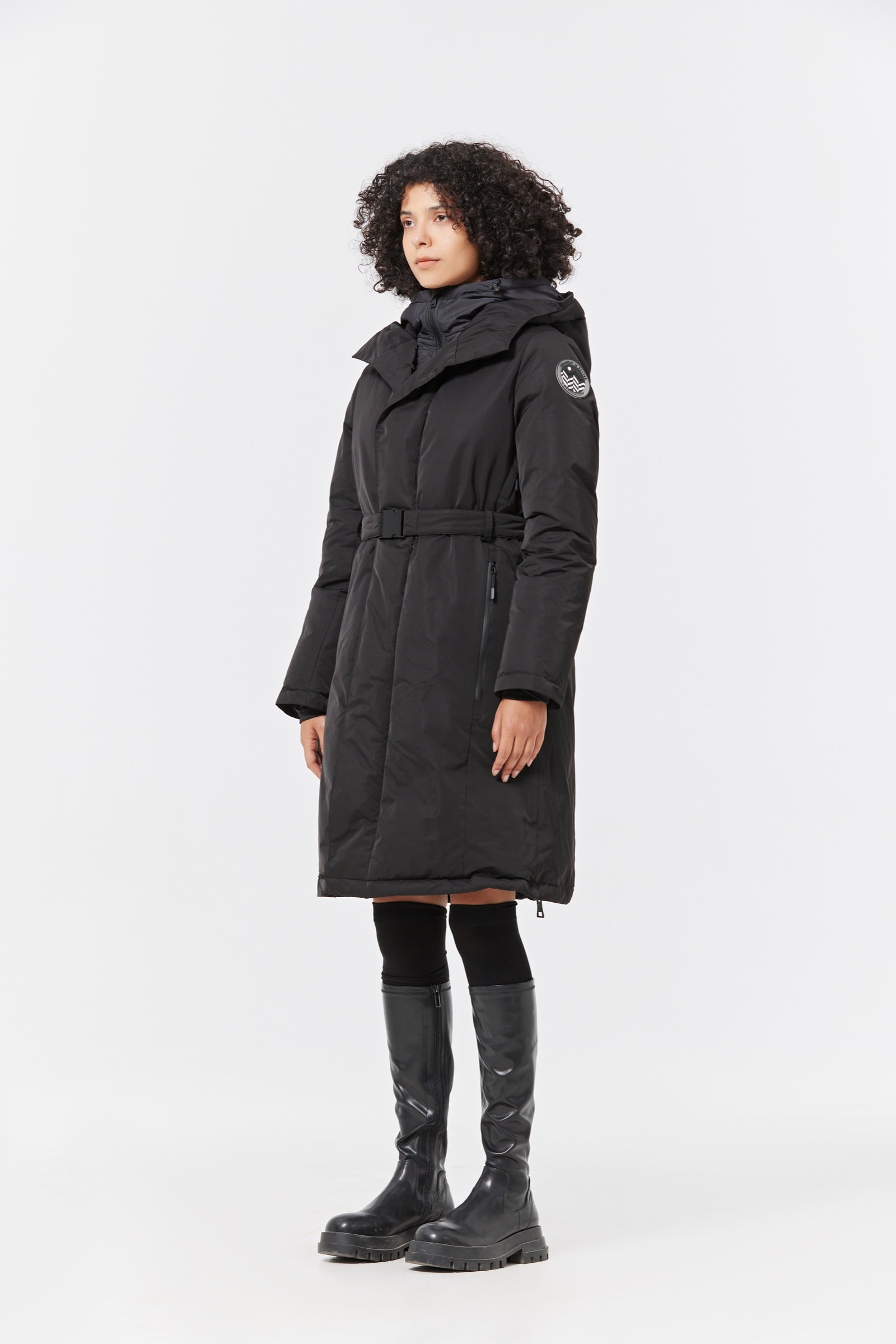 Mai Women's Long Down Parka black view 2