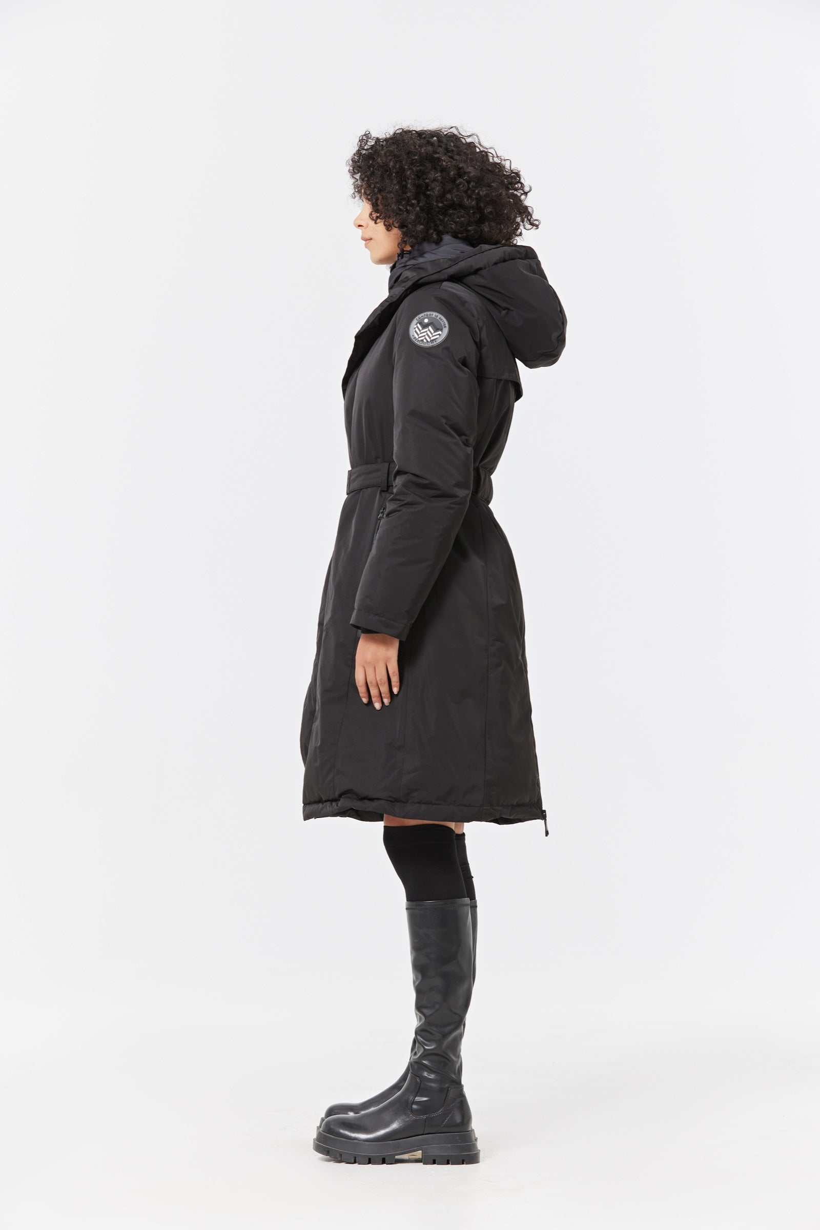 Mai Women's Long Down Parka black view 3