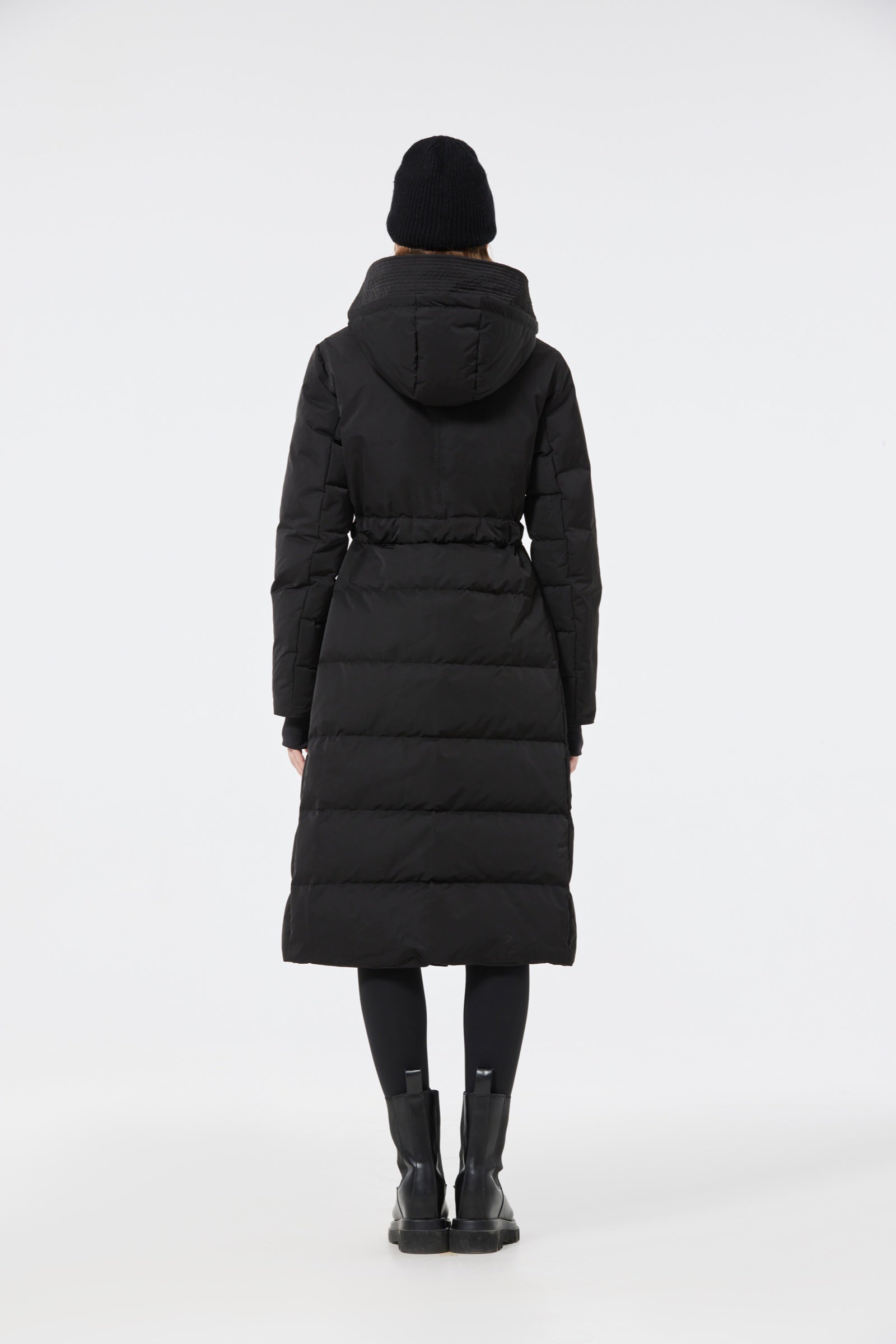 Olym Women's Long Down Jacket black view 4