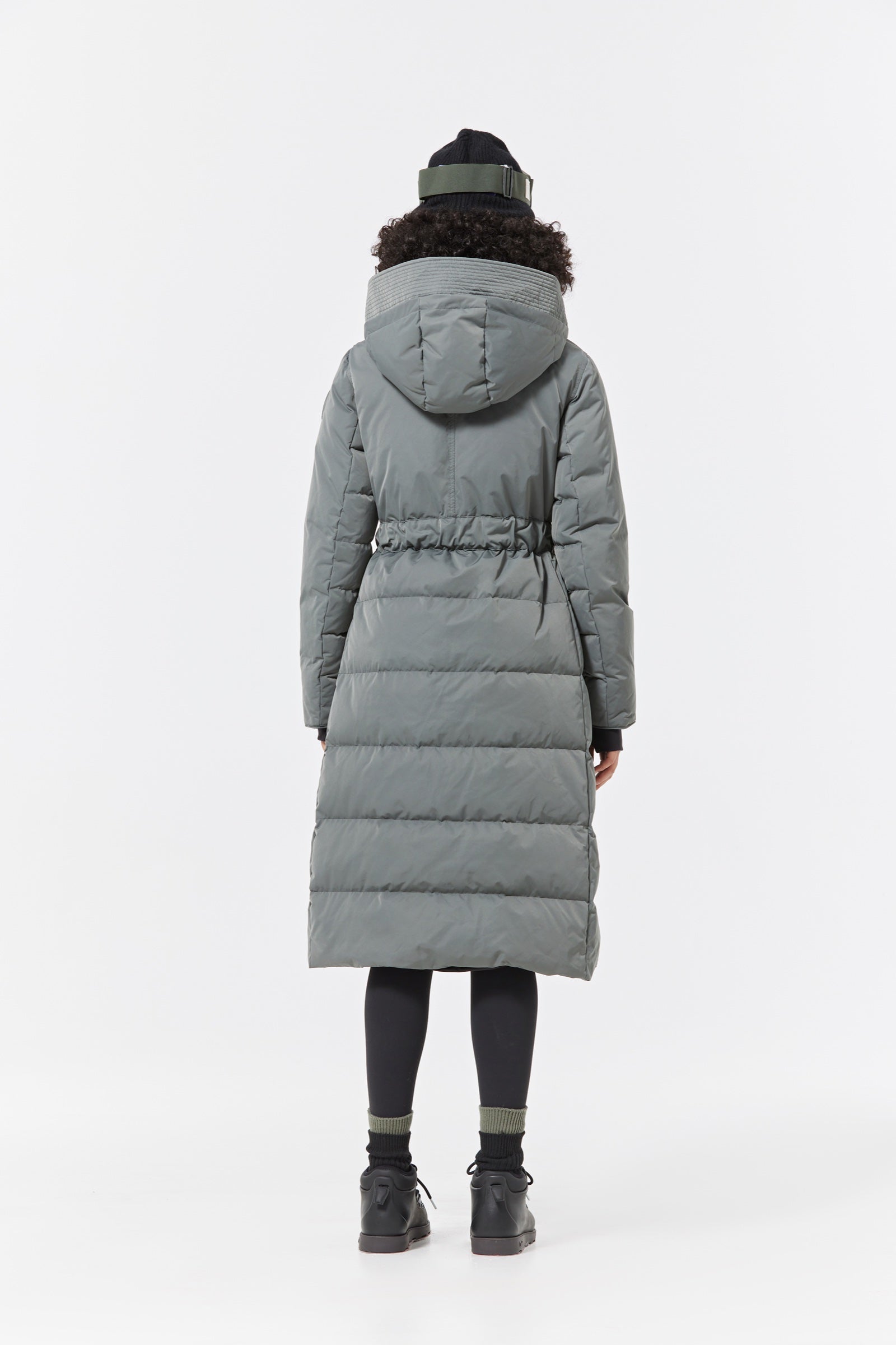 Olym Women's Long Down Jacket green view 4