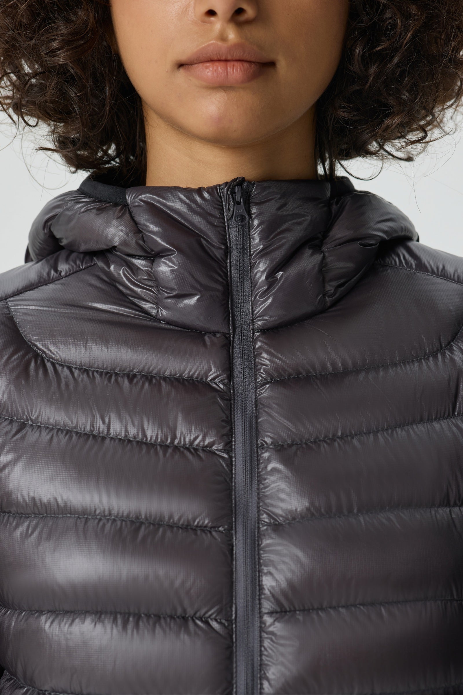 Skyline Hoody Goose Down Jacket gray view 6