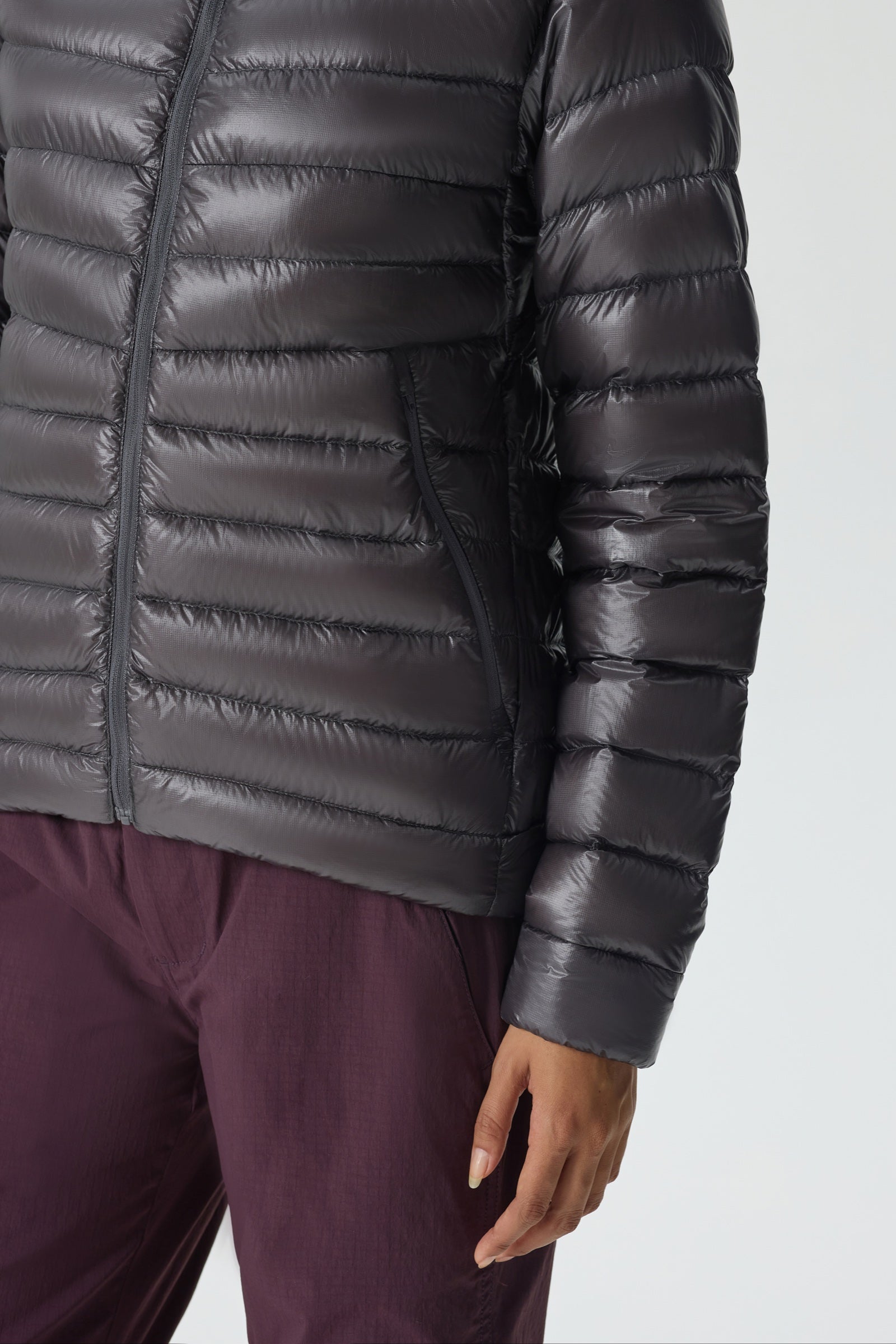 Skyline Hoody Goose Down Jacket gray view 7