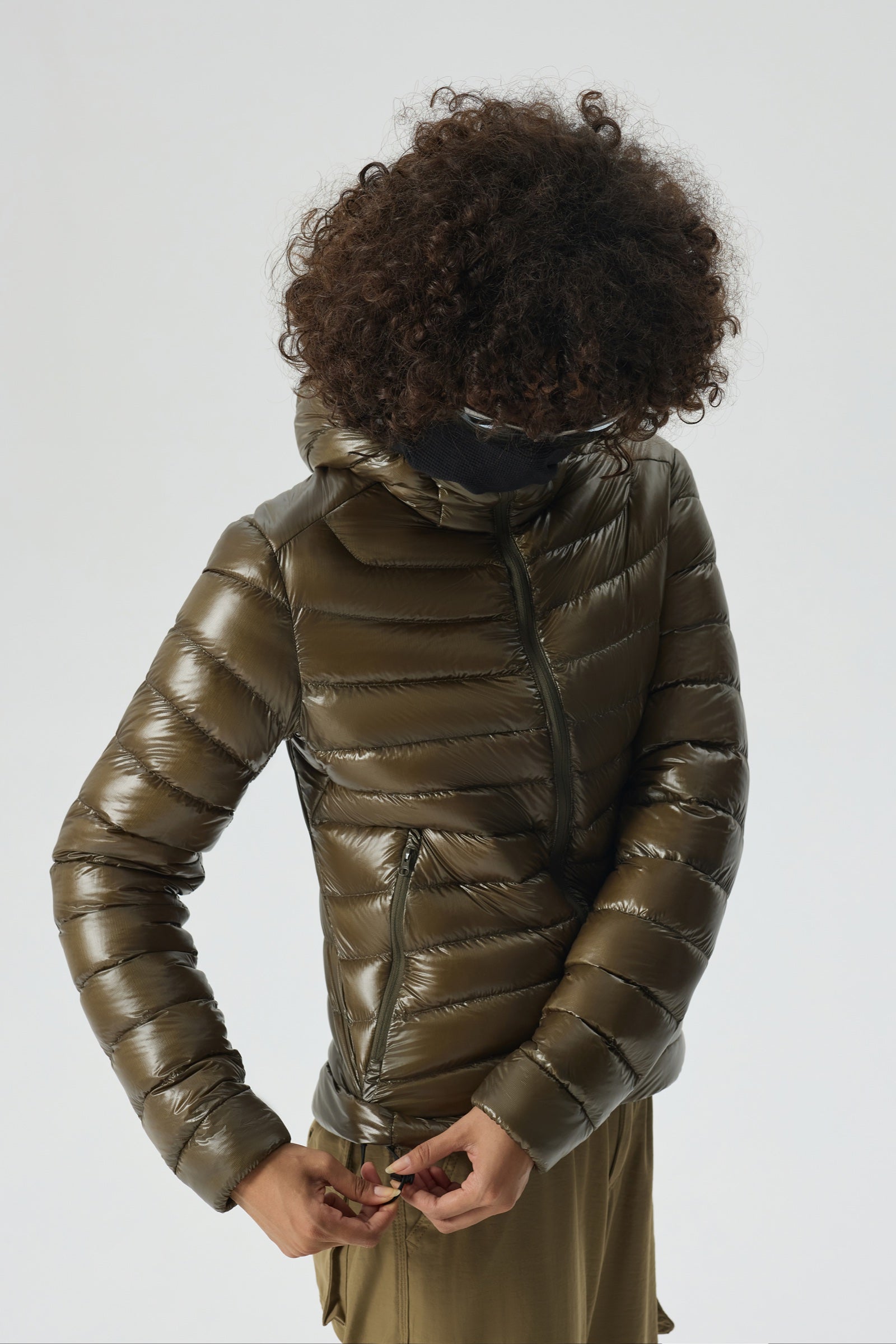 Skyline Hoody Goose Down Jacket green view 5