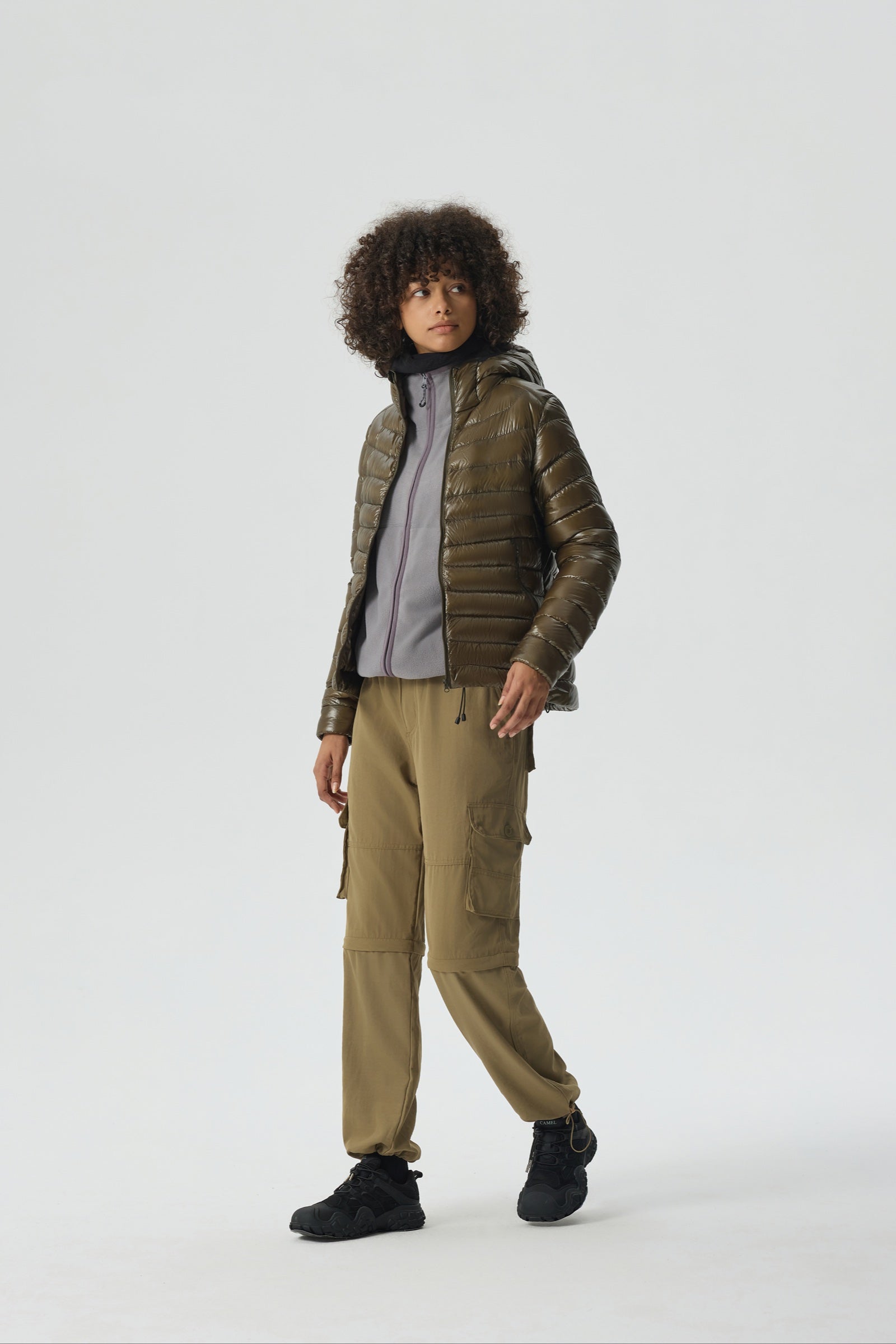 Skyline Hoody Goose Down Jacket green view 4