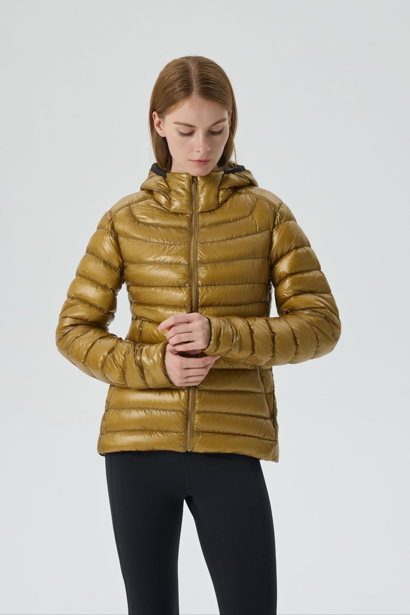 Skyline Hoody Goose Down Jacket yellow view 7