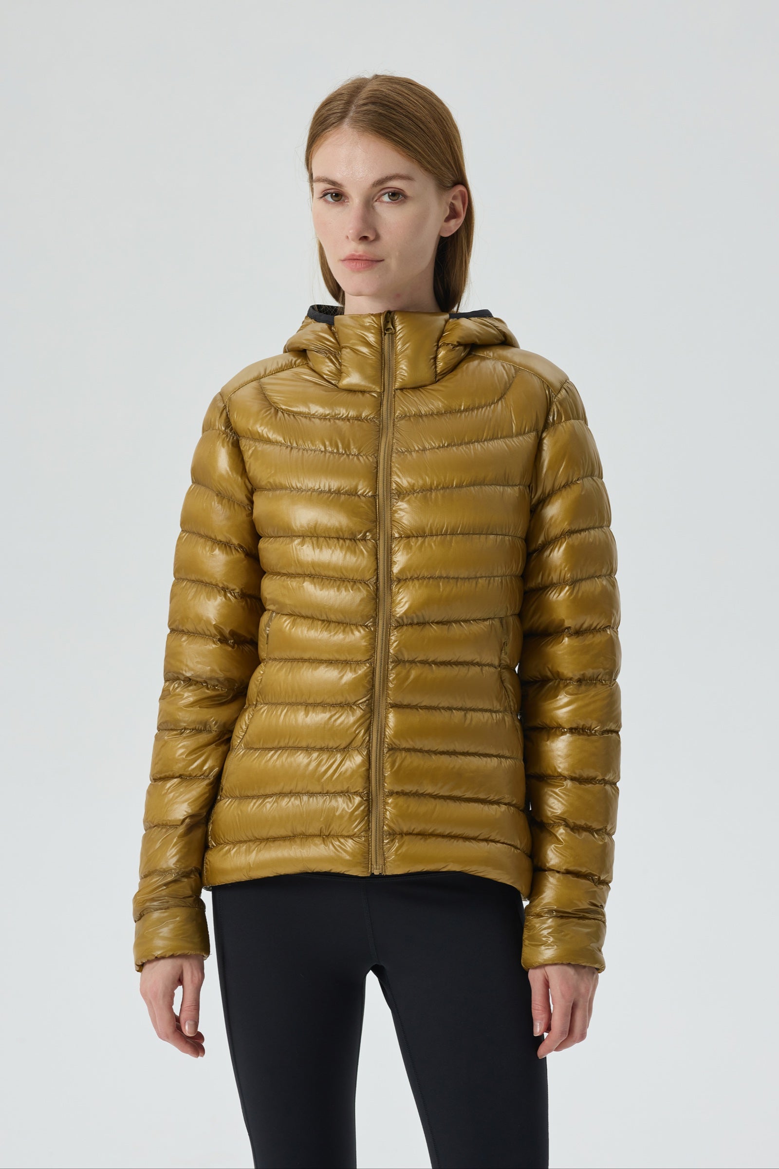 Skyline Hoody Goose Down Jacket yellow view 6