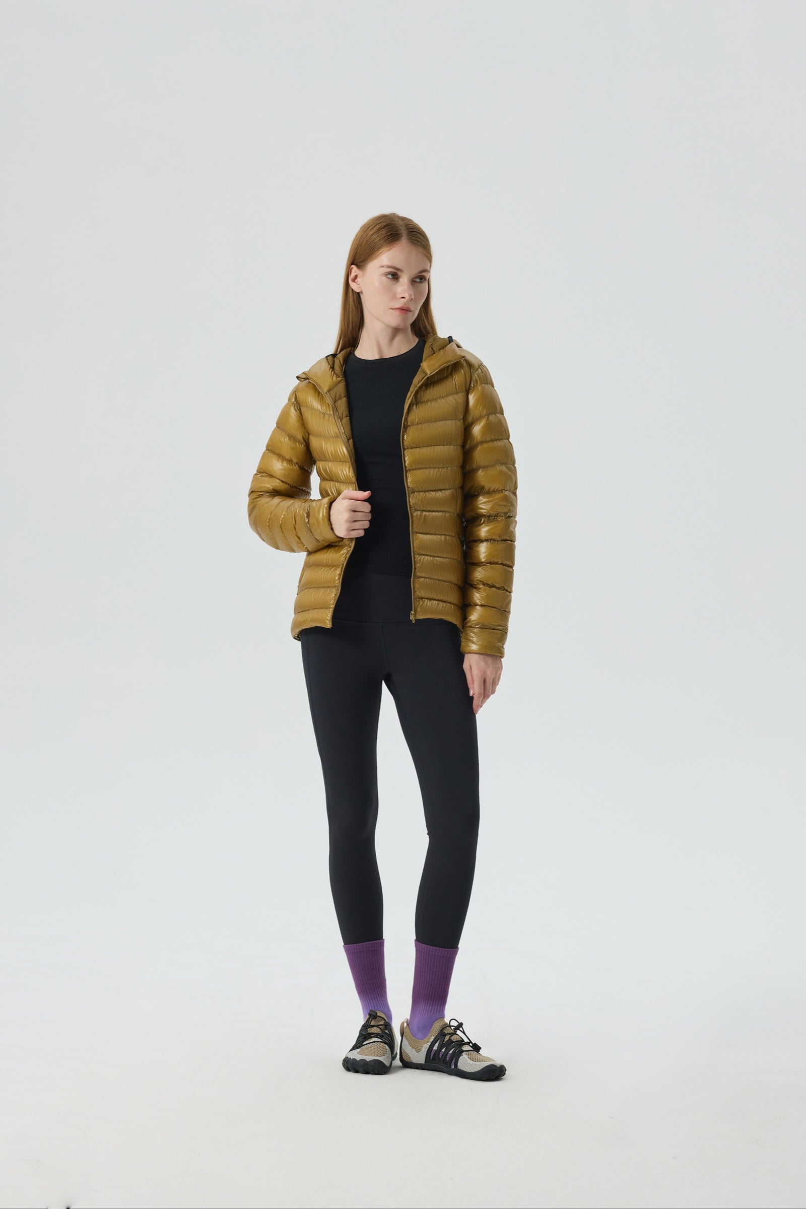 Skyline Hoody Goose Down Jacket yellow view 4