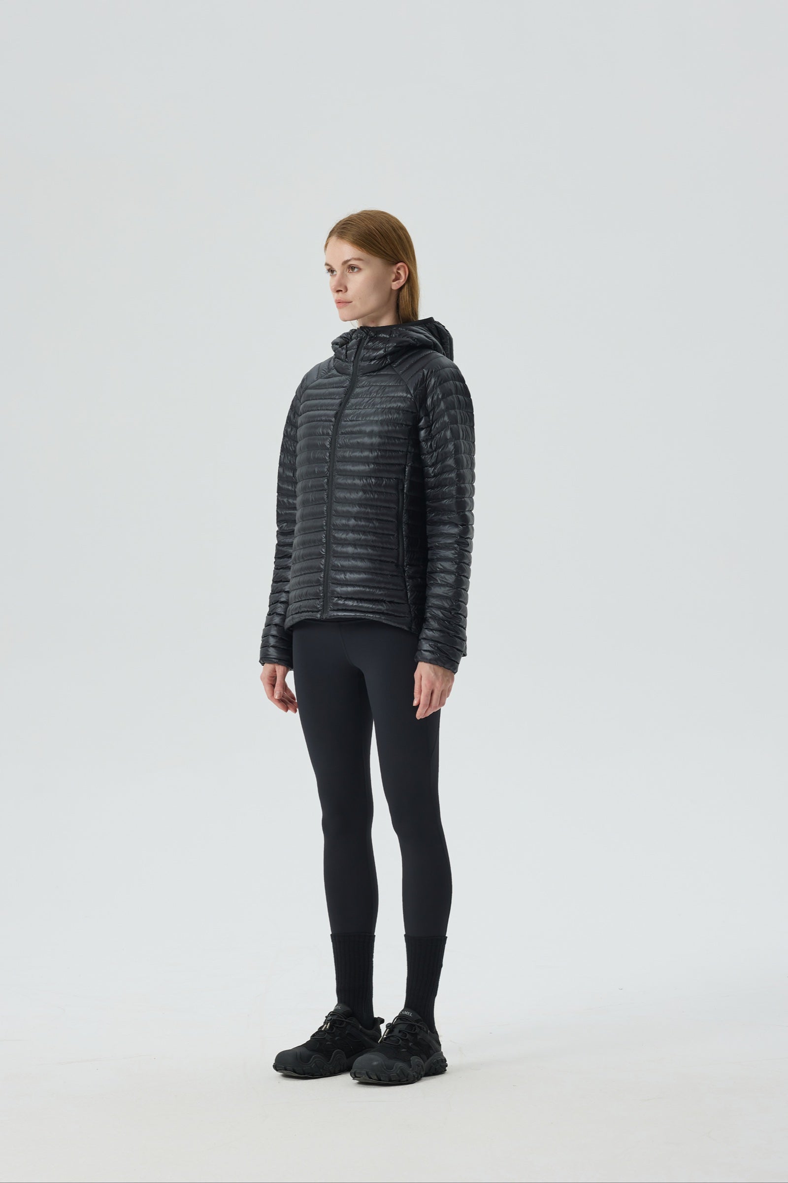 Aurora Hoody Goose Down Jacket black view 2