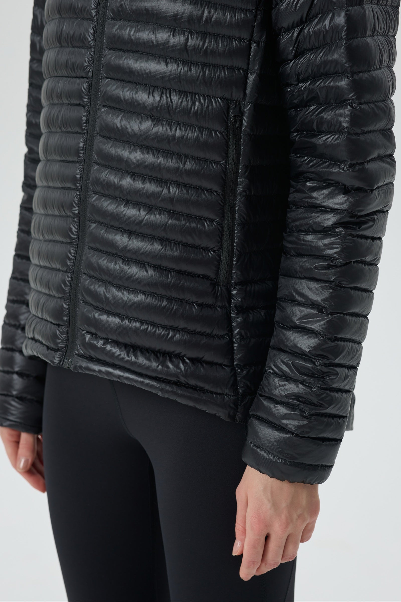 Aurora Hoody Goose Down Jacket black view 8