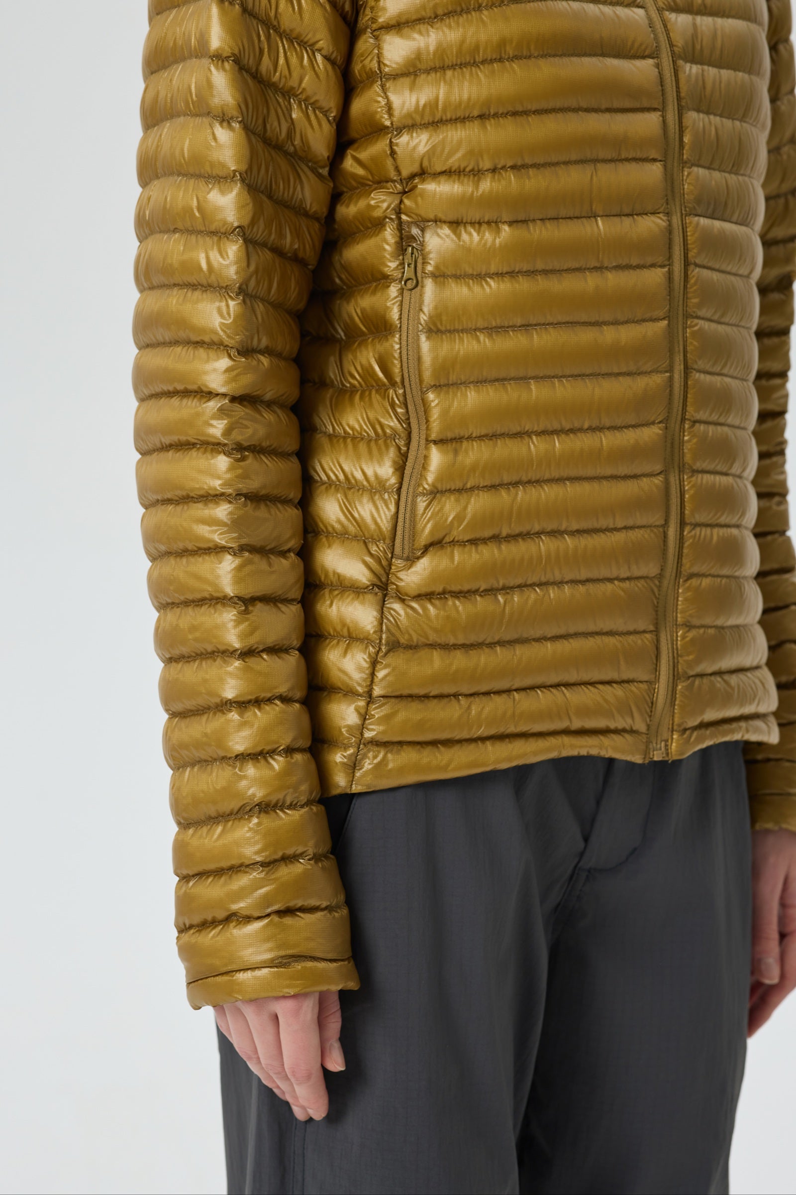 Aurora Hoody Goose Down Jacket brown view 9