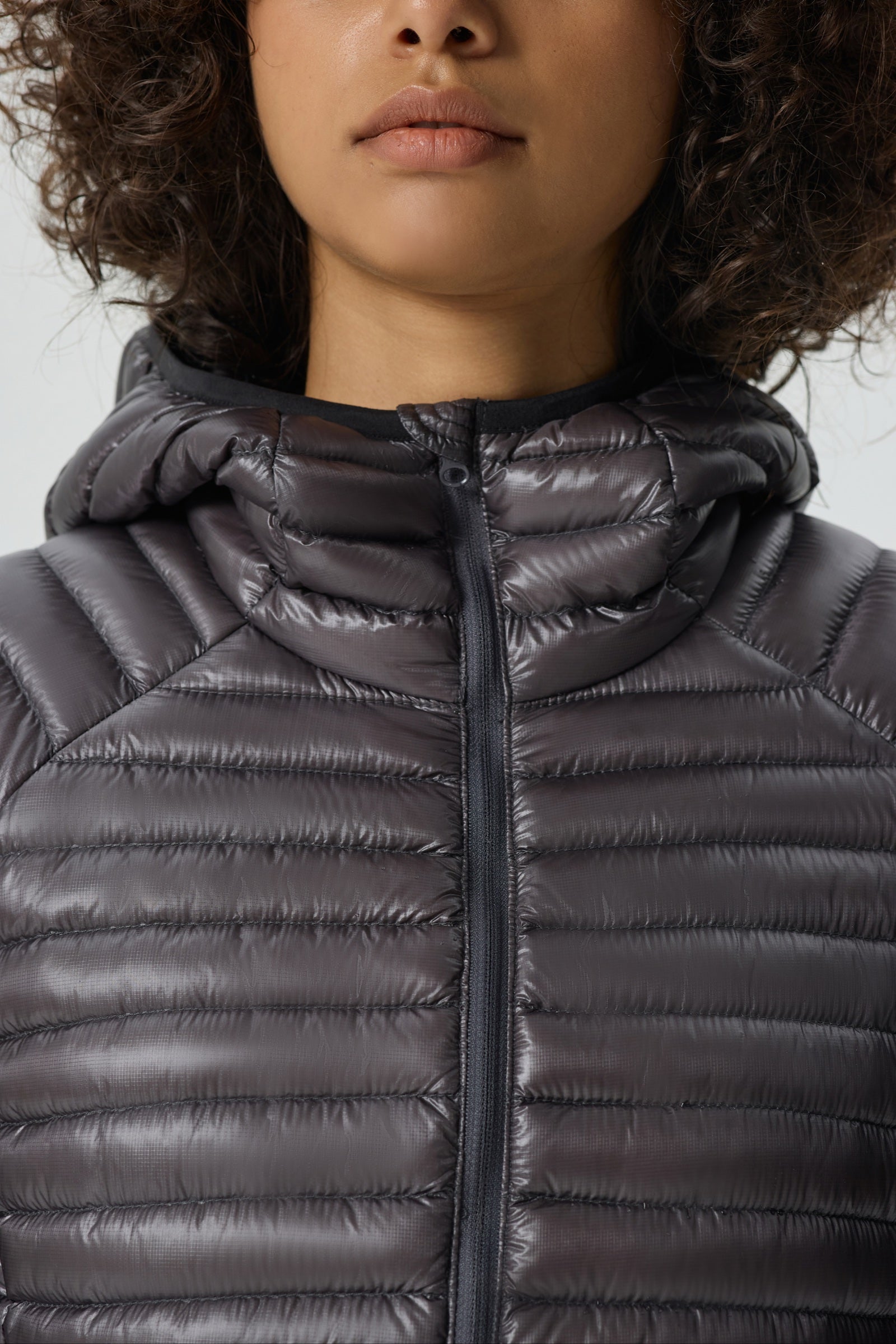 Aurora Hoody Goose Down Jacket gray view 7