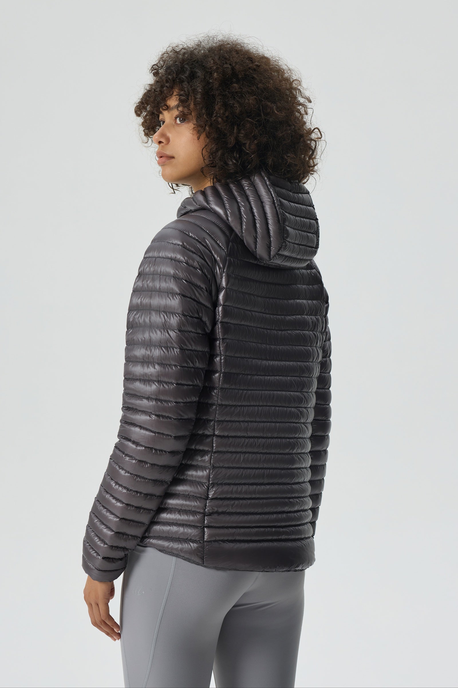 Aurora Hoody Goose Down Jacket gray view 6