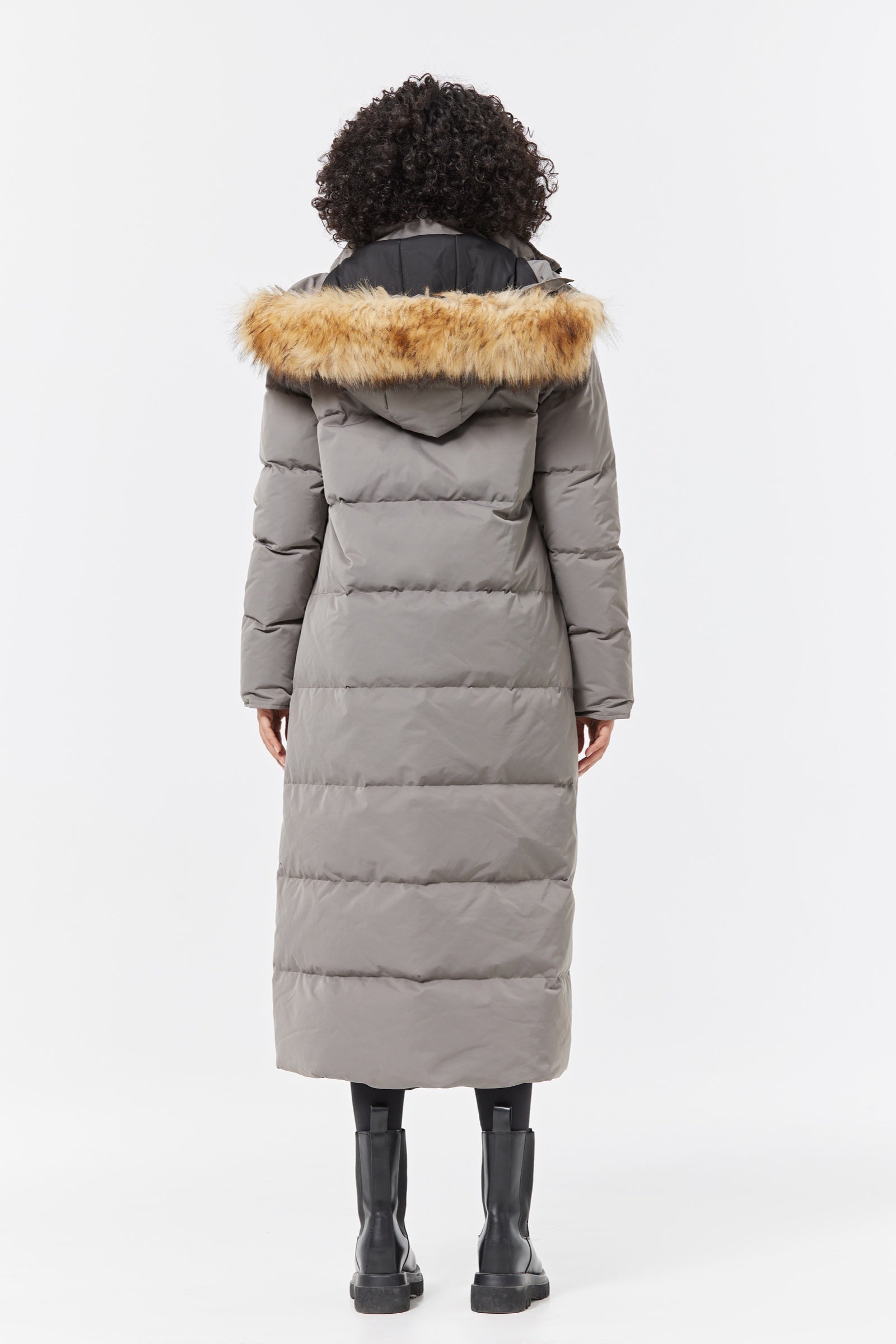 Waukee Long Down Parka Jacket charcoal view 3
