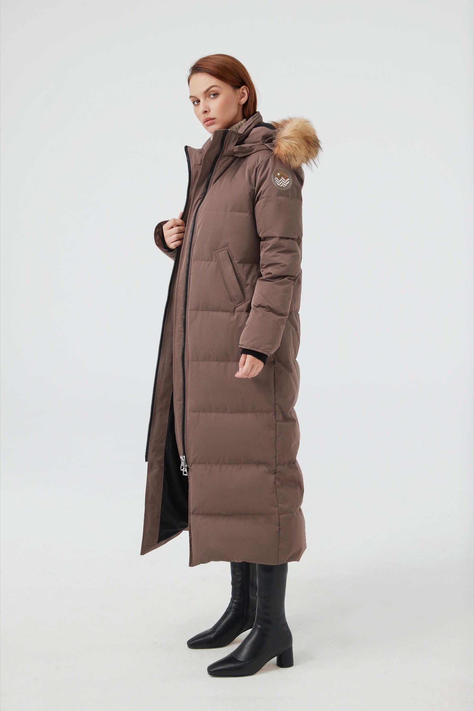 Waukee Long Down Parka Jacket cocoa view 2