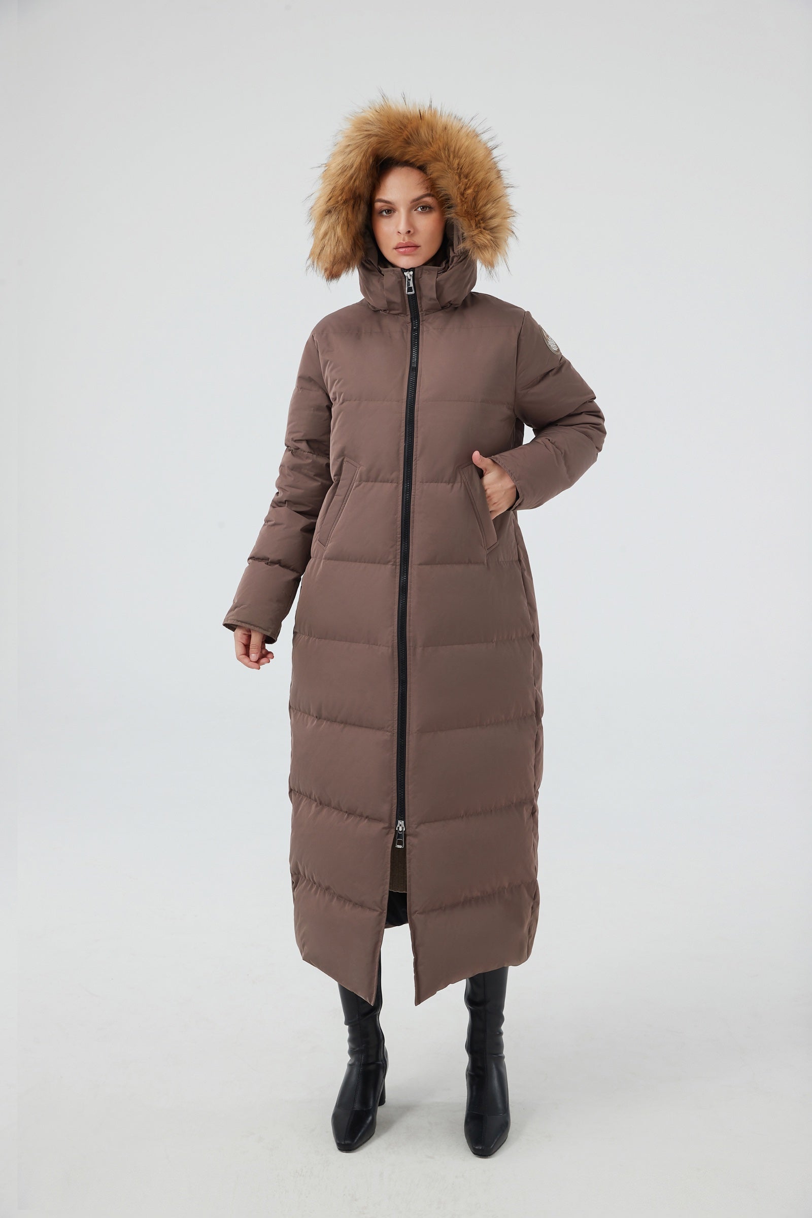 Waukee Long Down Parka Jacket cocoa view 5