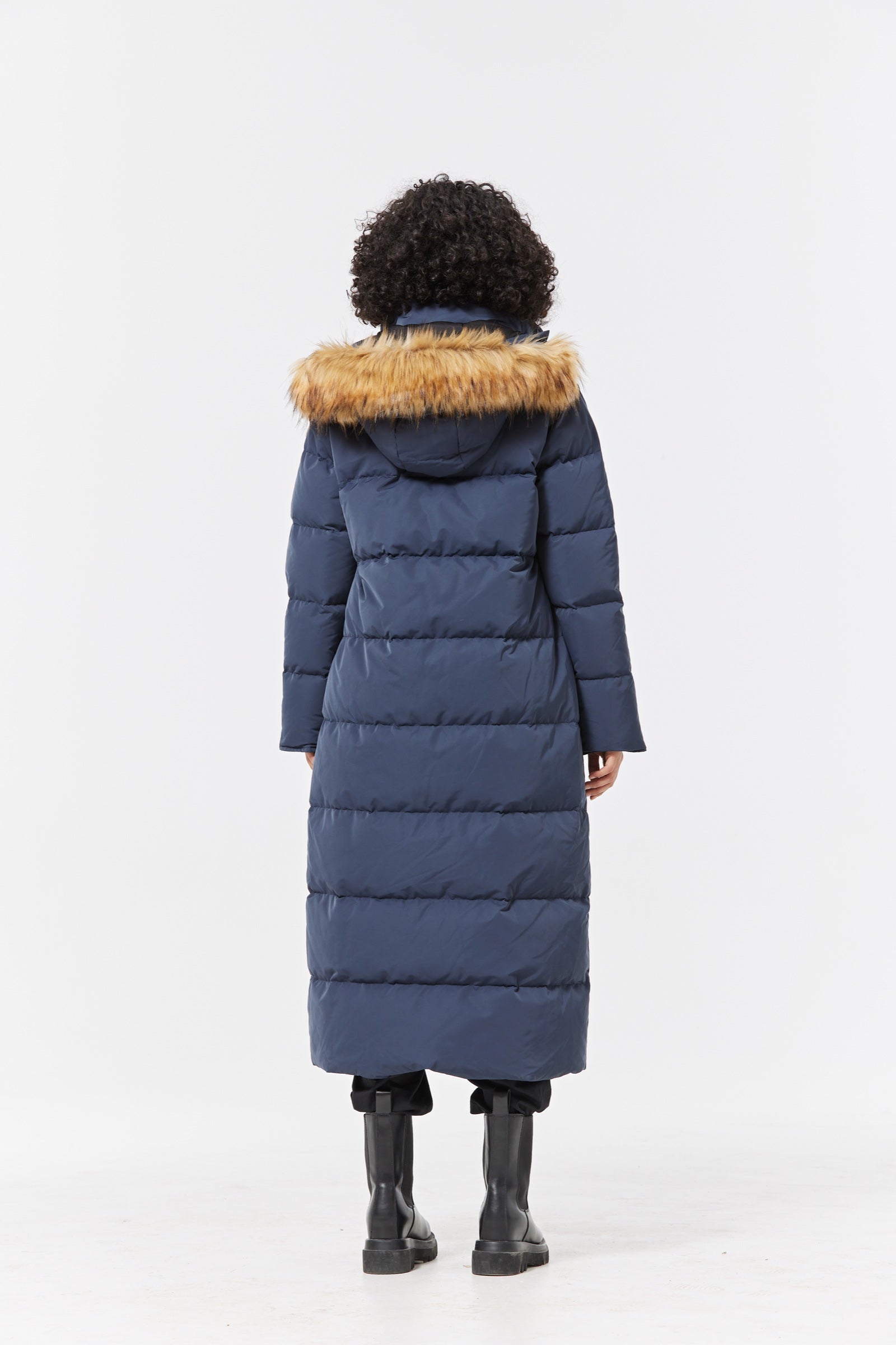 Waukee Long Down Parka Jacket navy view 4