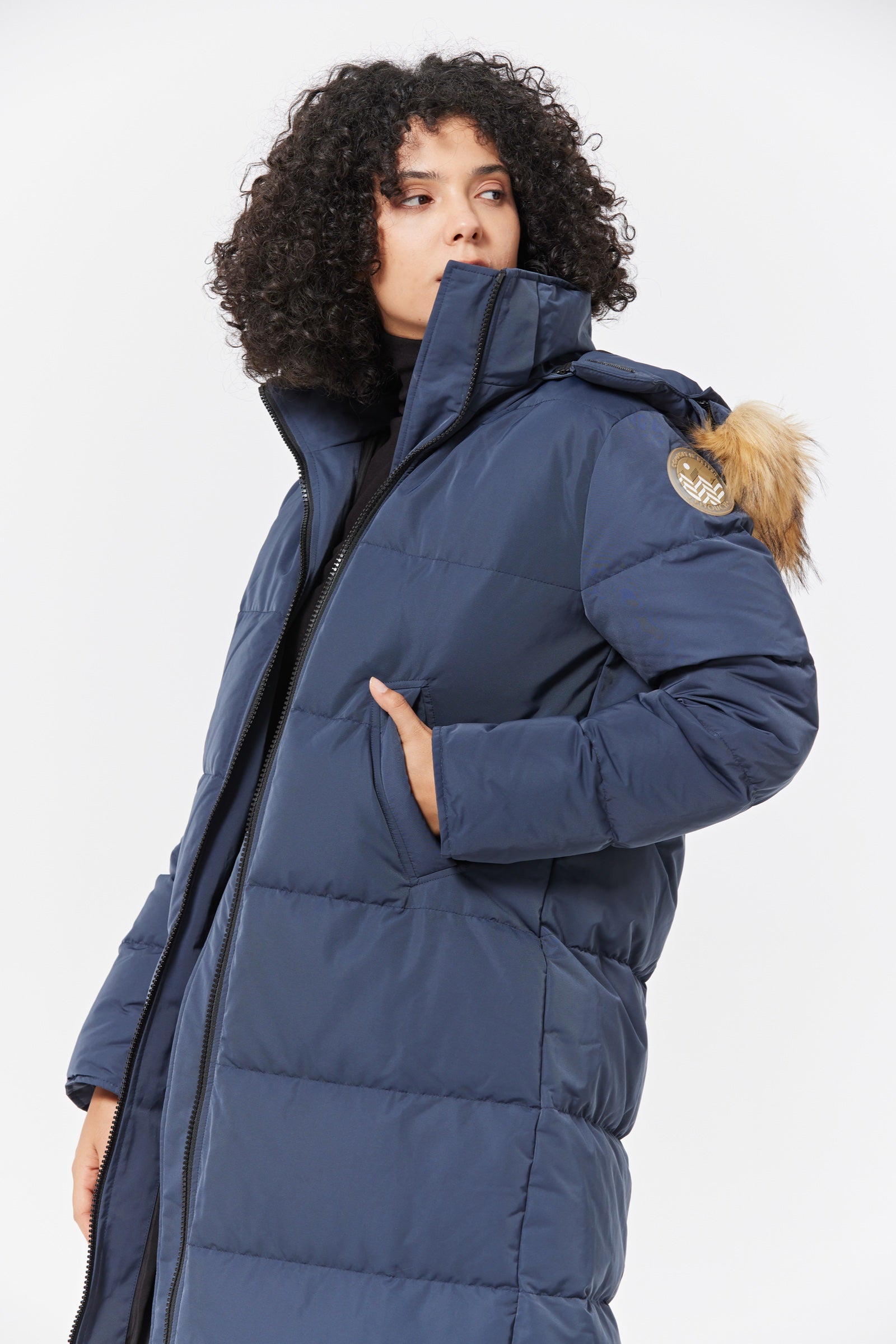 Waukee Long Down Parka Jacket navy view 6