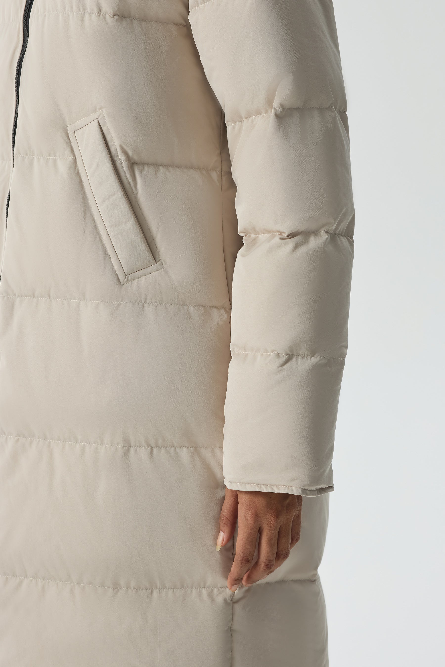 Waukee Long Down Parka Jacket white view 10