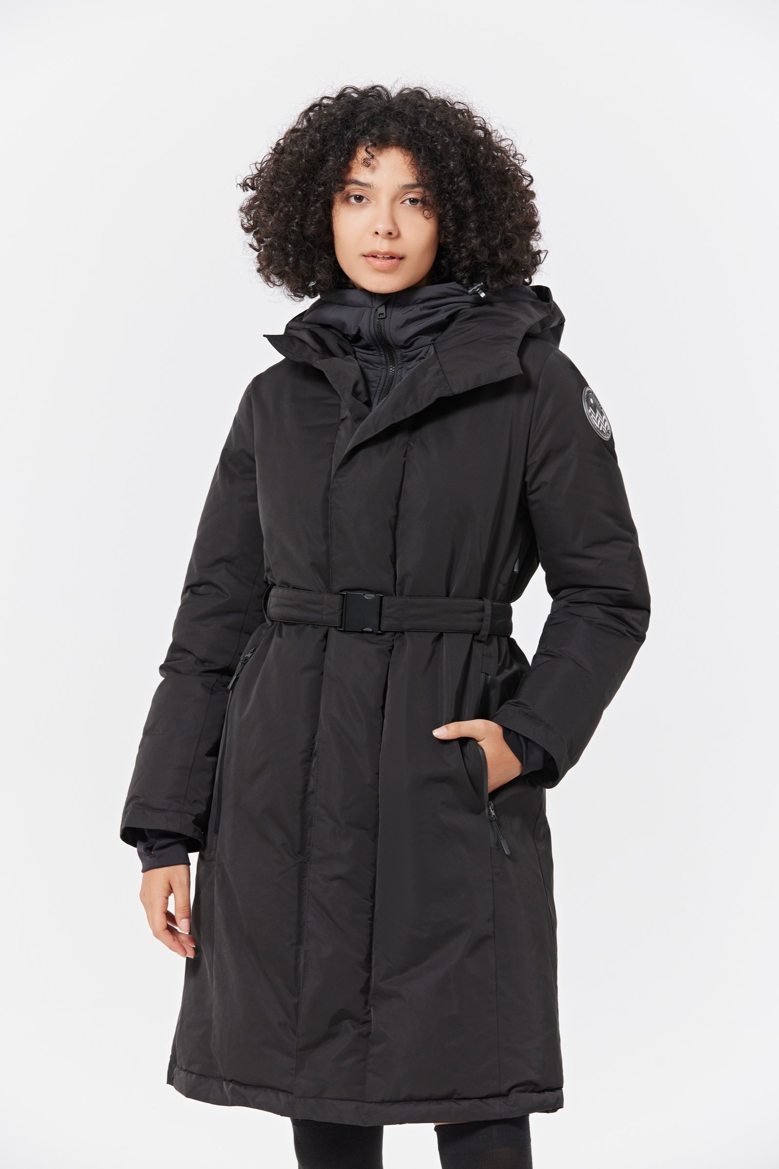 Mai Women's Long Down Parka black view 5