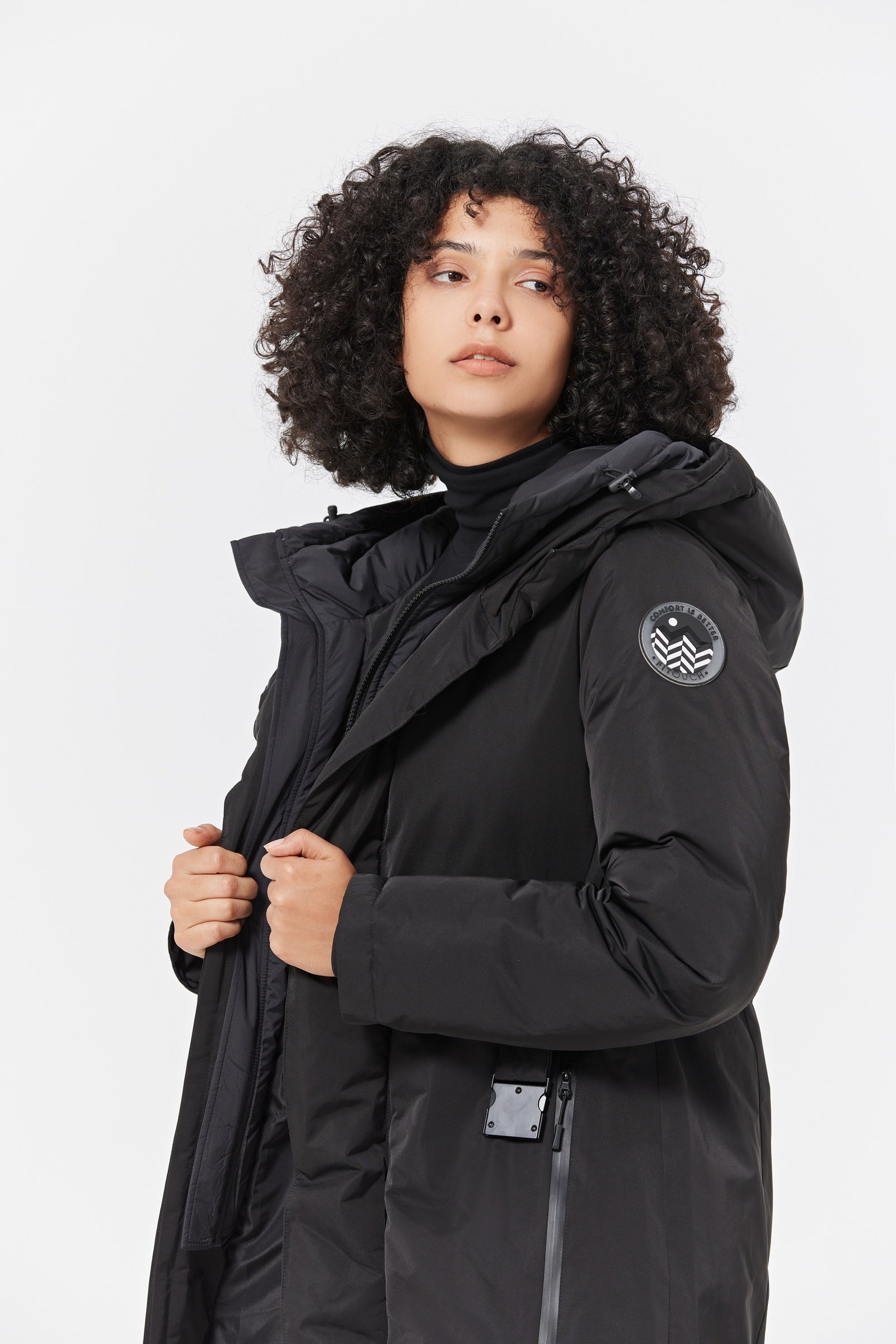 Mai Women's Long Down Parka black view 6