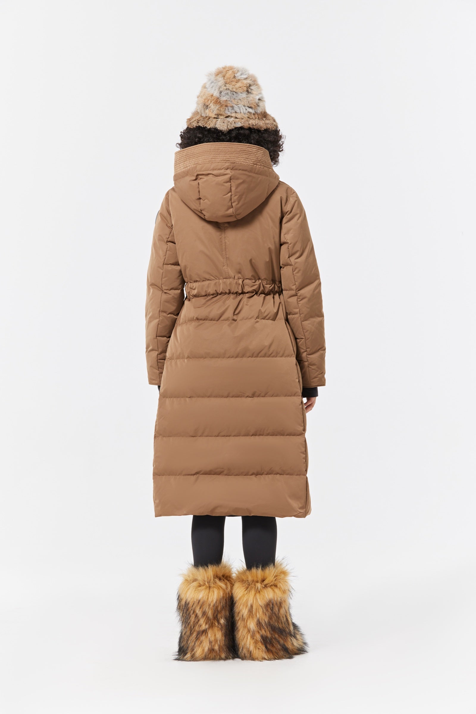 Olym Women's Long Down Jacket khaki view 4