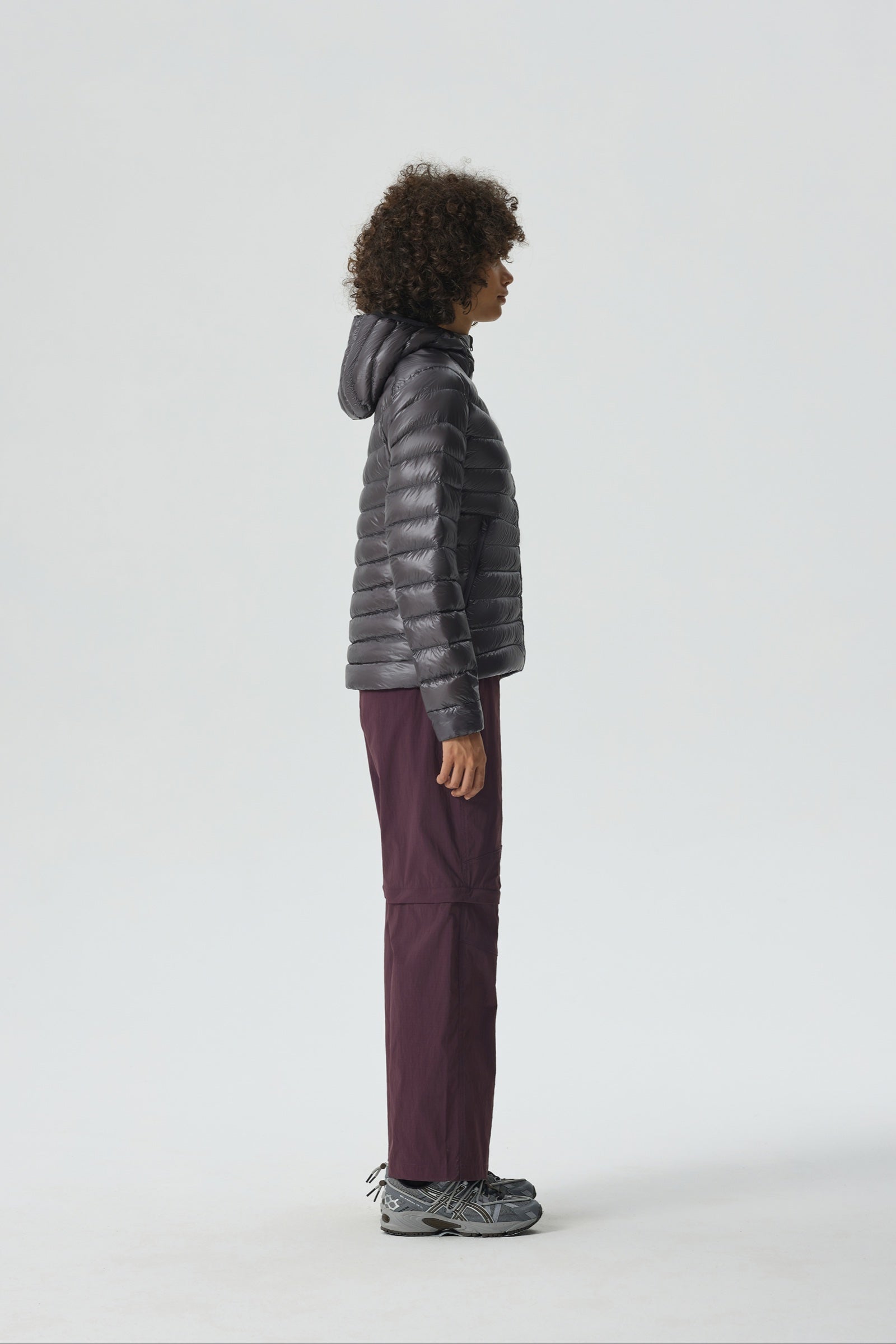 Skyline Hoody Goose Down Jacket gray view 2