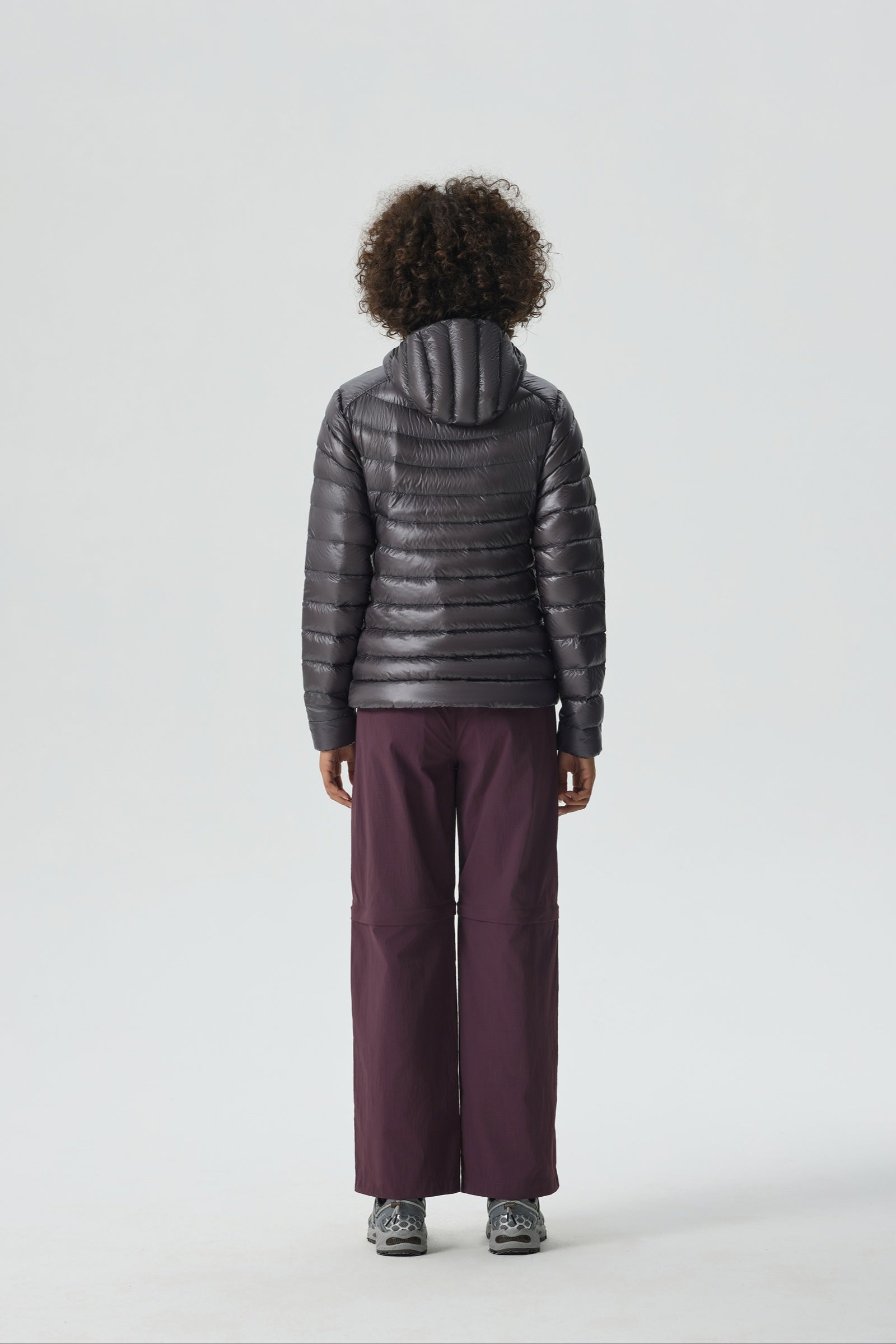 Skyline Hoody Goose Down Jacket gray view 3