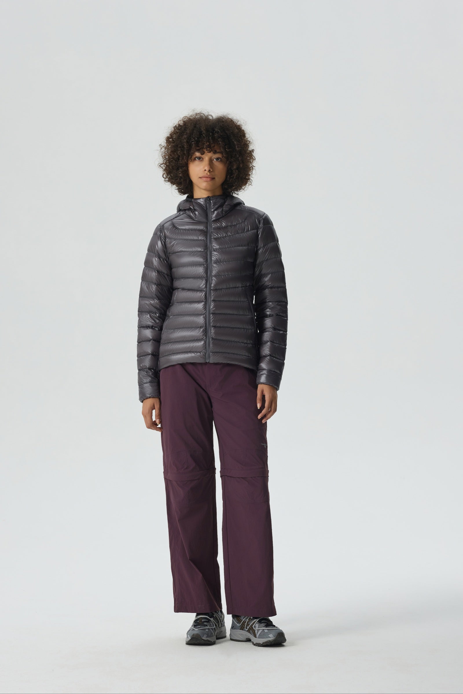 Skyline Hoody Goose Down Jacket gray view 1