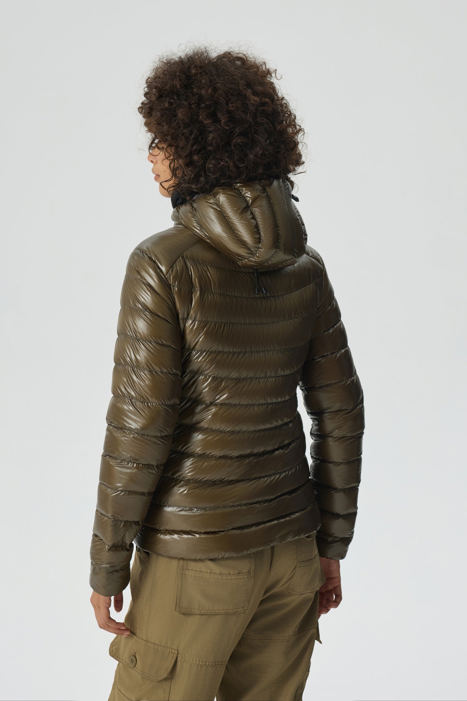 Skyline Hoody Goose Down Jacket green view 6
