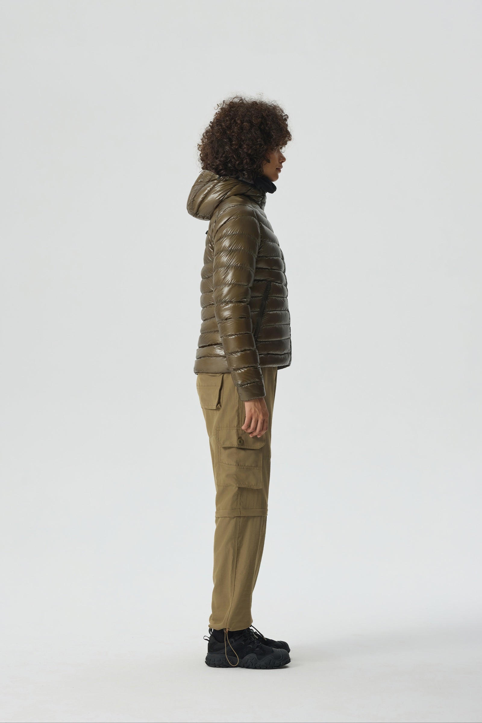 Skyline Hoody Goose Down Jacket green view 2