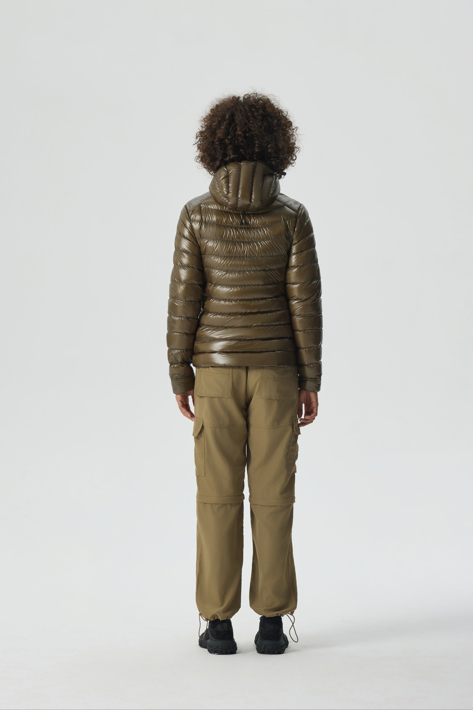 Skyline Hoody Goose Down Jacket green view 3