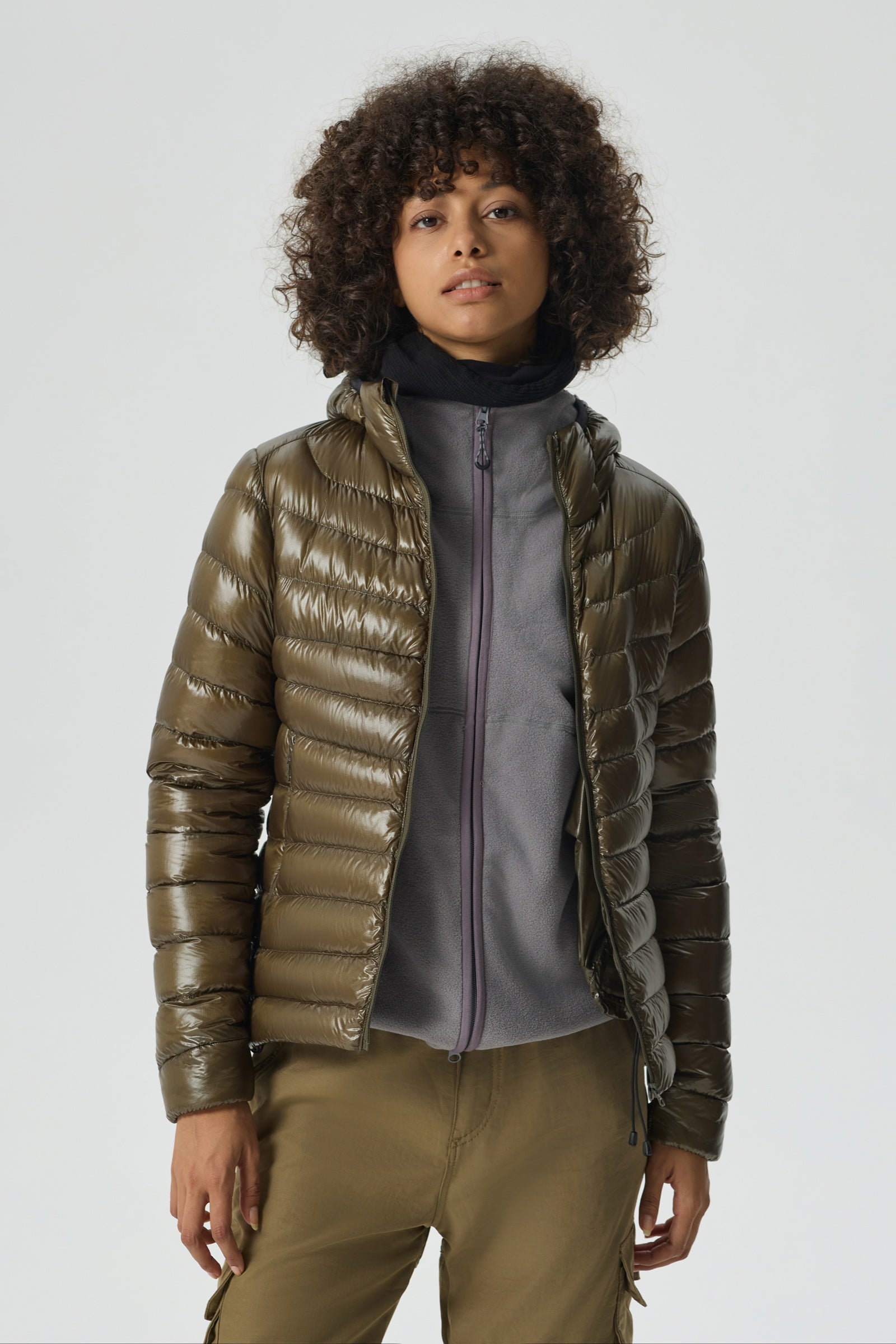 Skyline Hoody Goose Down Jacket green view 7