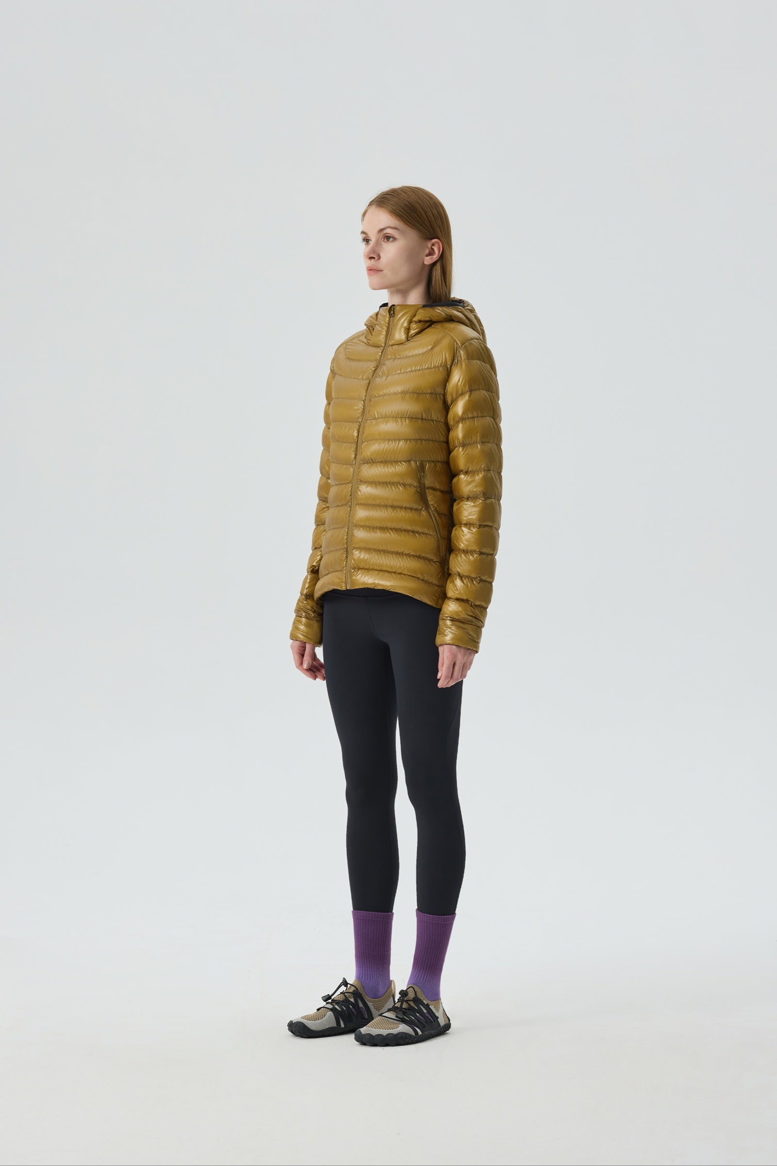 Skyline Hoody Goose Down Jacket yellow view 2