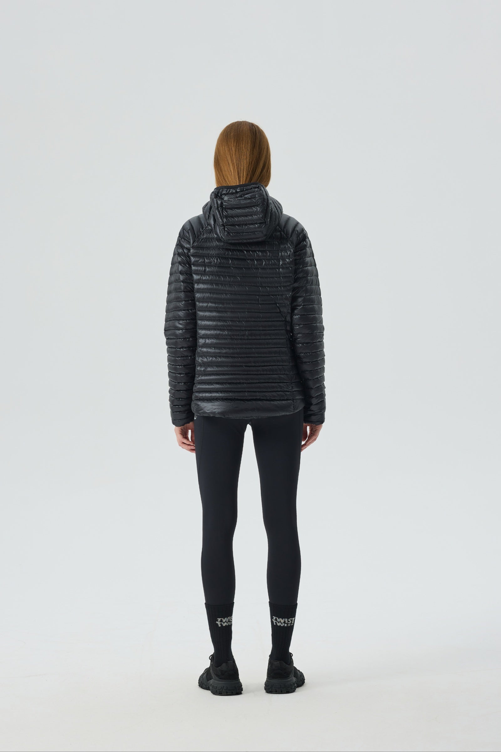 Aurora Hoody Goose Down Jacket black view 4