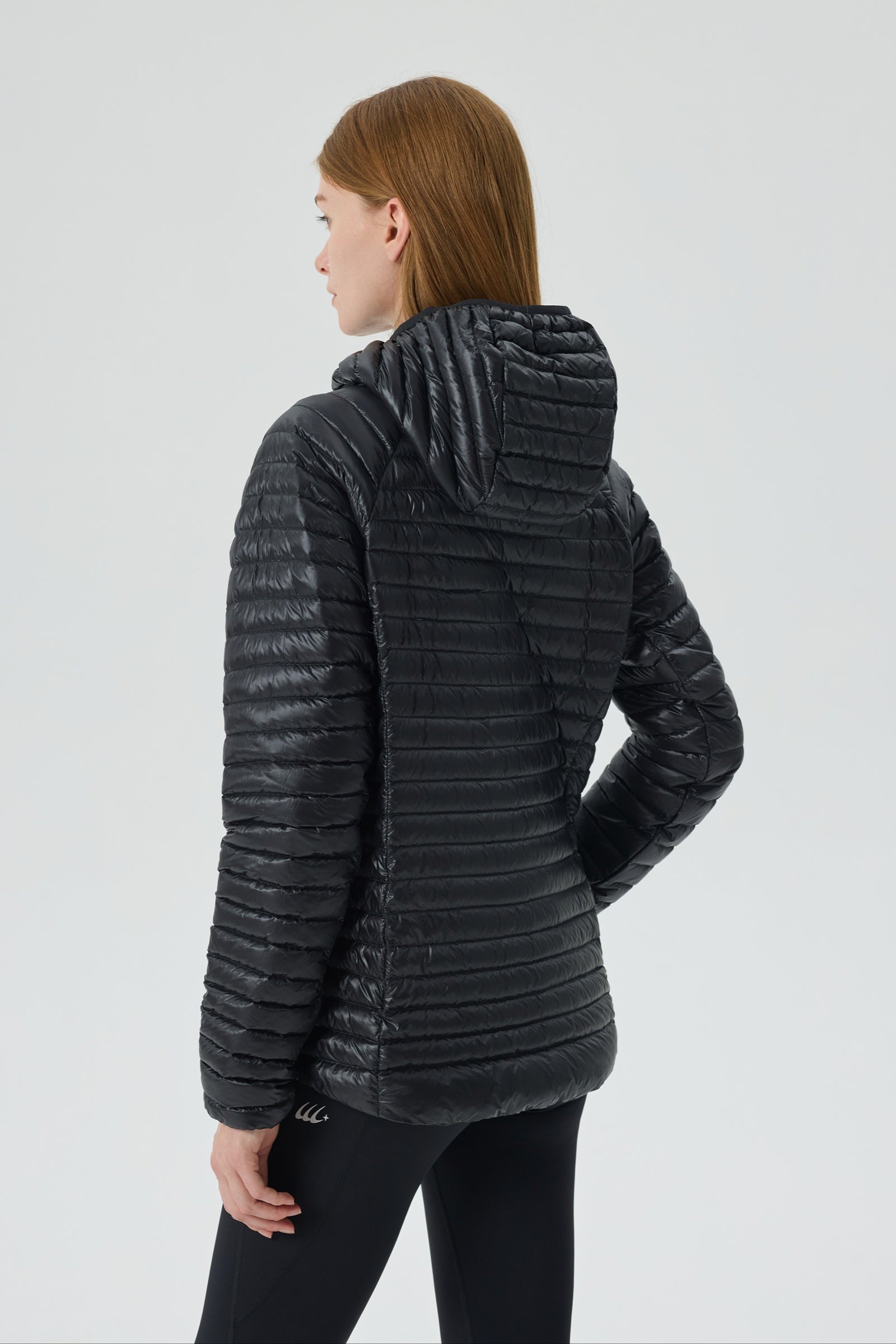 Aurora Hoody Goose Down Jacket black view 6