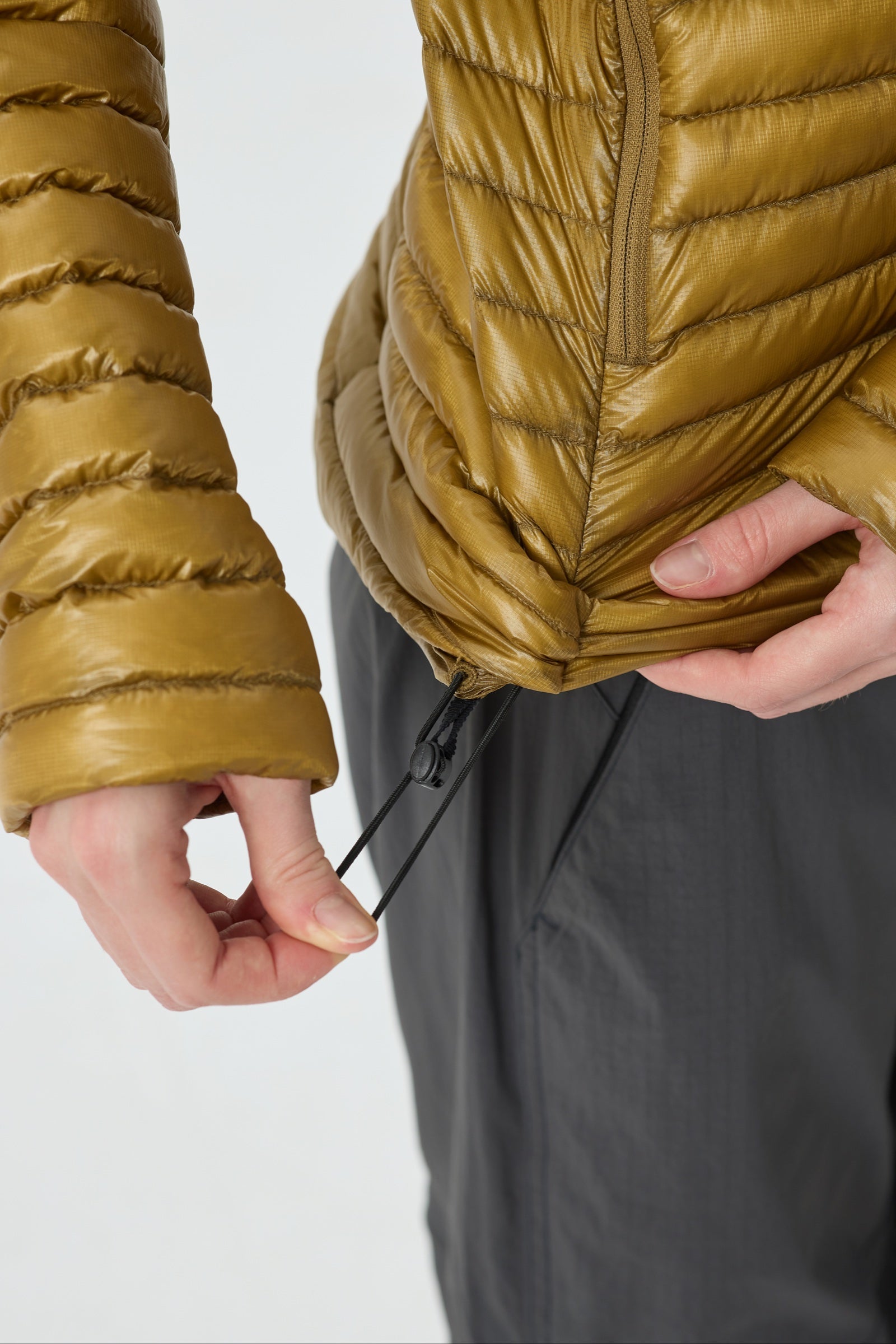 Aurora Hoody Goose Down Jacket brown view 10