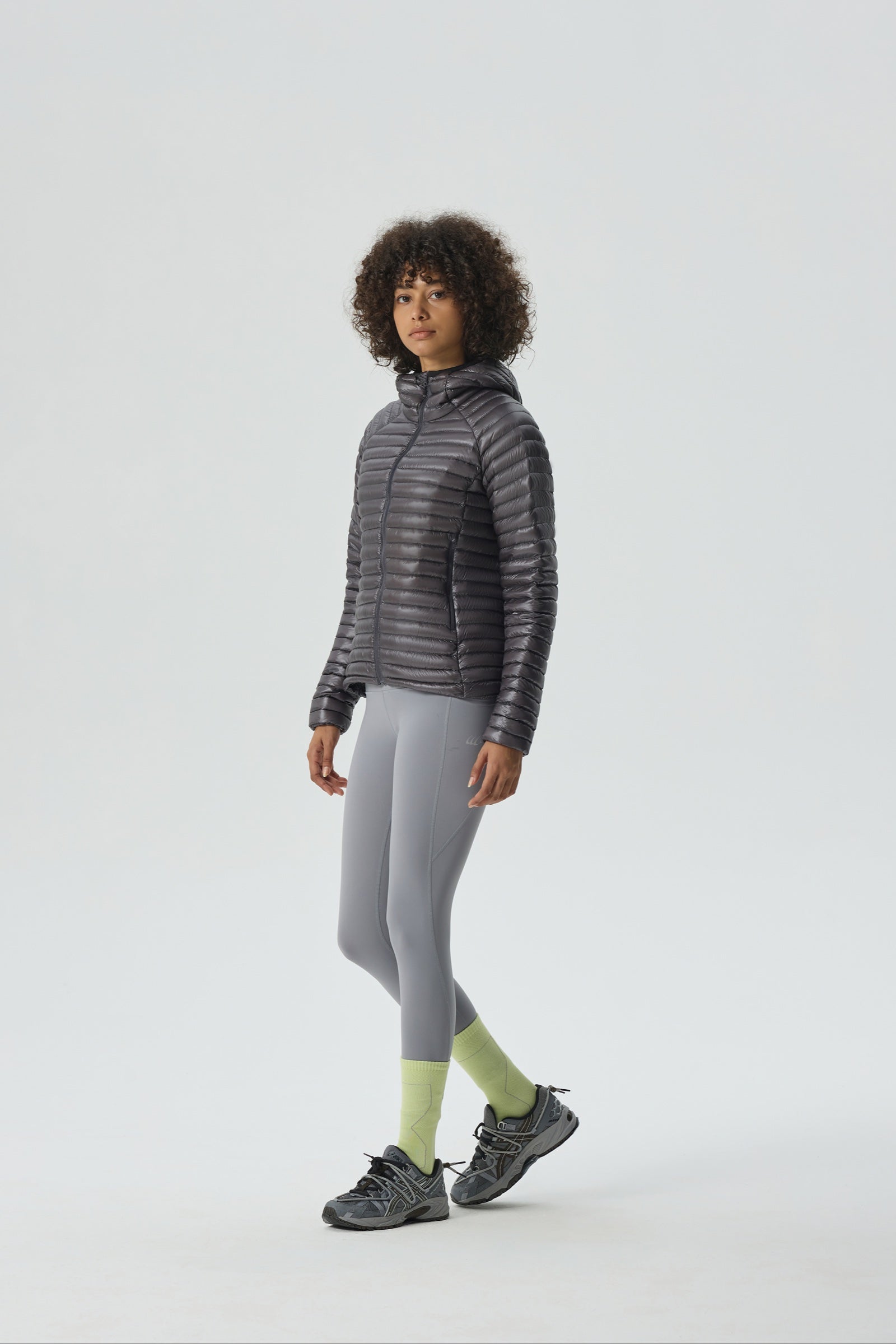 Aurora Hoody Goose Down Jacket gray view 2