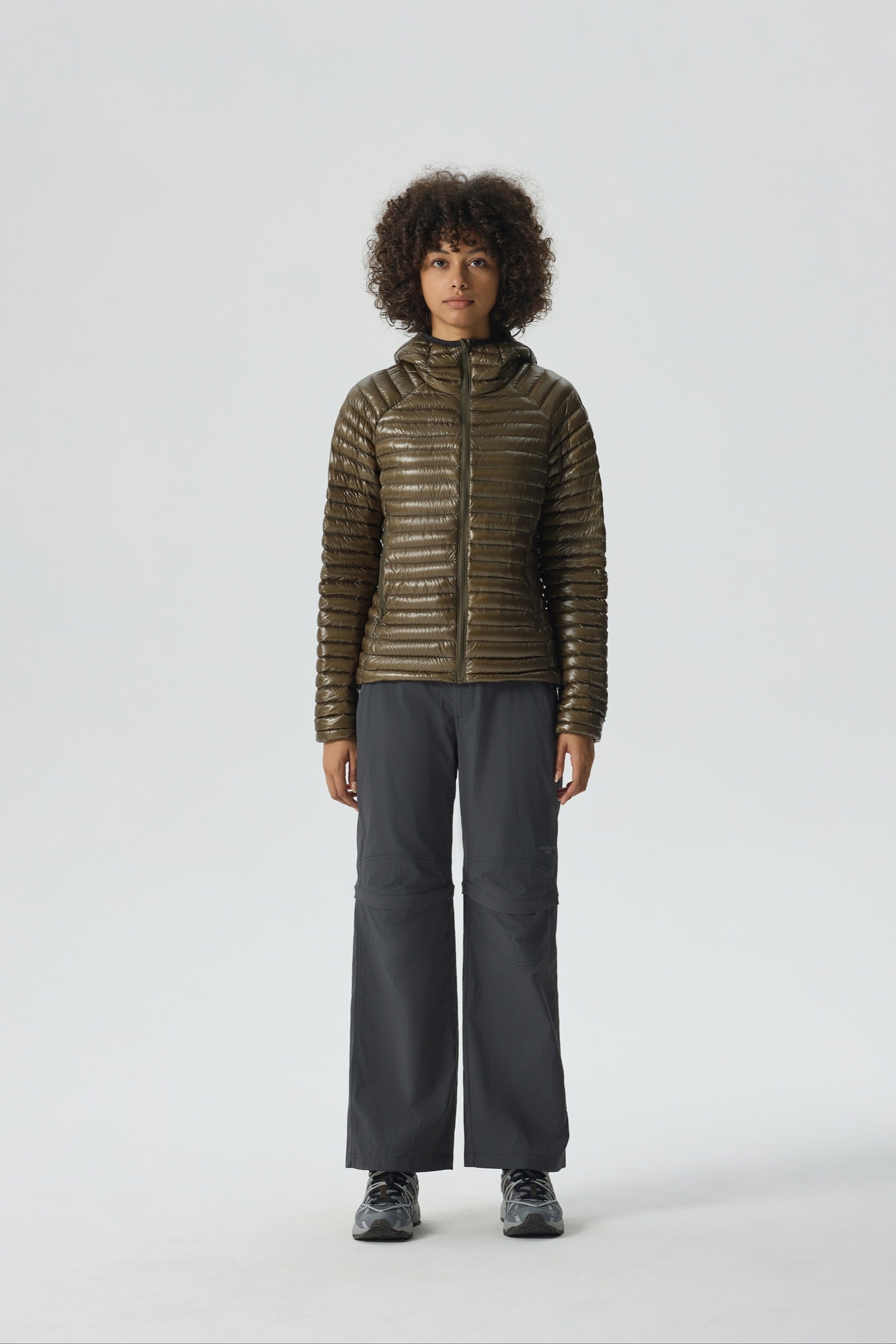 Aurora  Hoody Goose Down Jacket green view 2