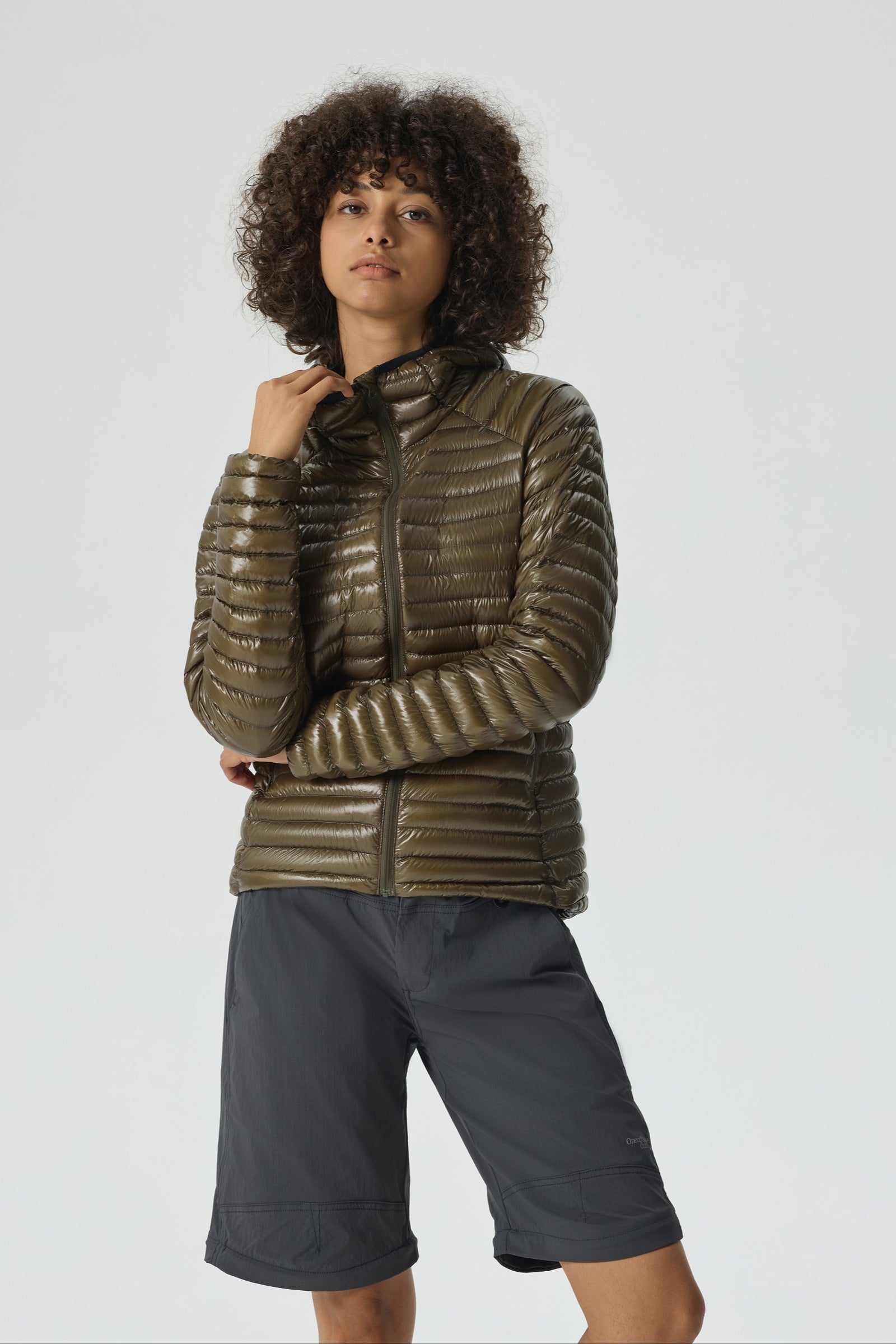 Aurora  Hoody Goose Down Jacket green view 8