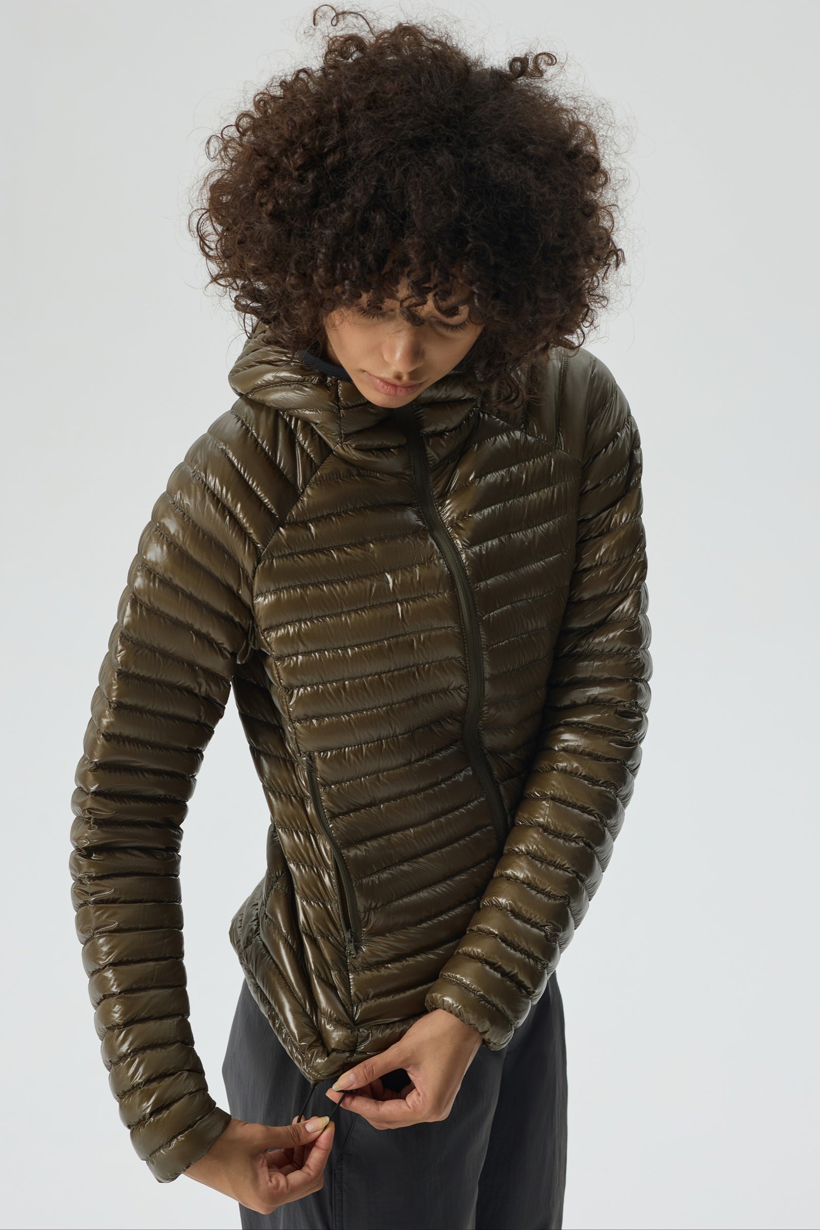 Aurora  Hoody Goose Down Jacket green view 10