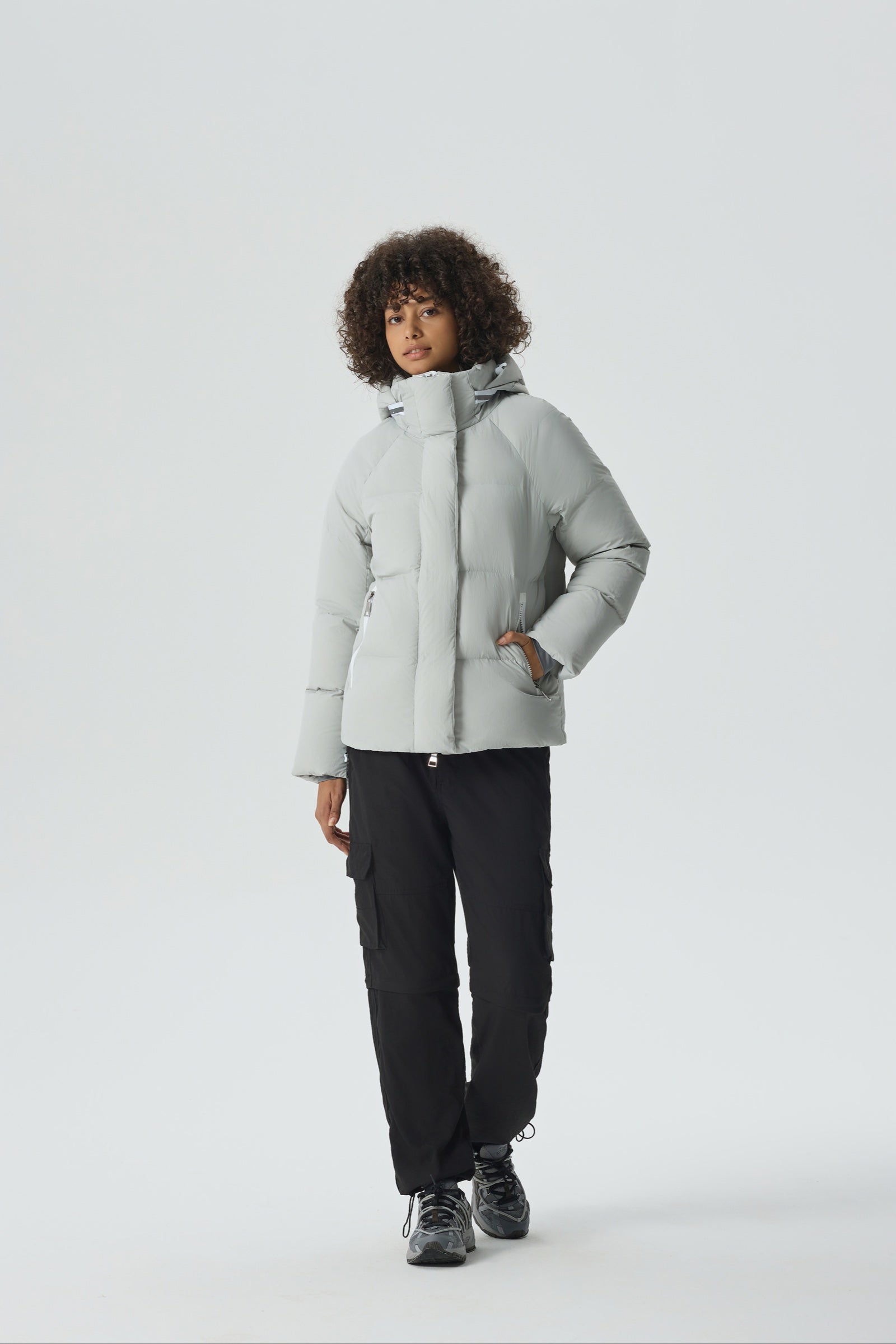 Summit Breeze Short Down Puffer silver view 1