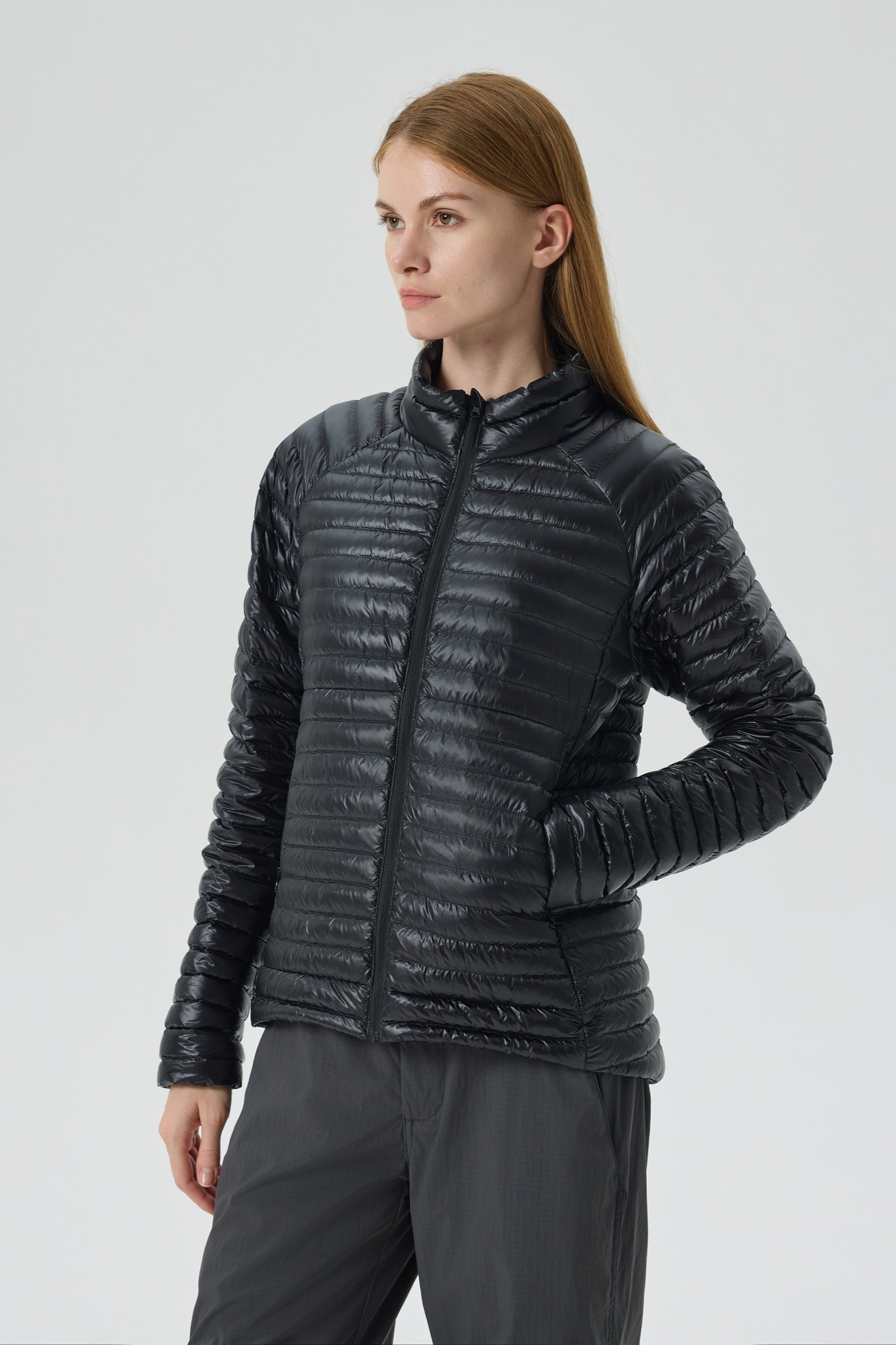 Aurora Packable Goose Down Jacket black view 7