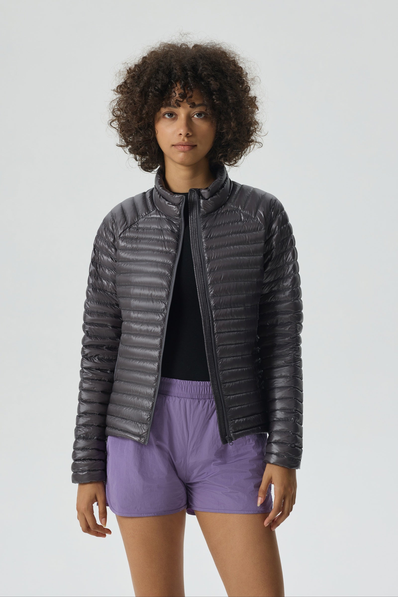 Aurora Packable Goose Down Jacket gray view 8