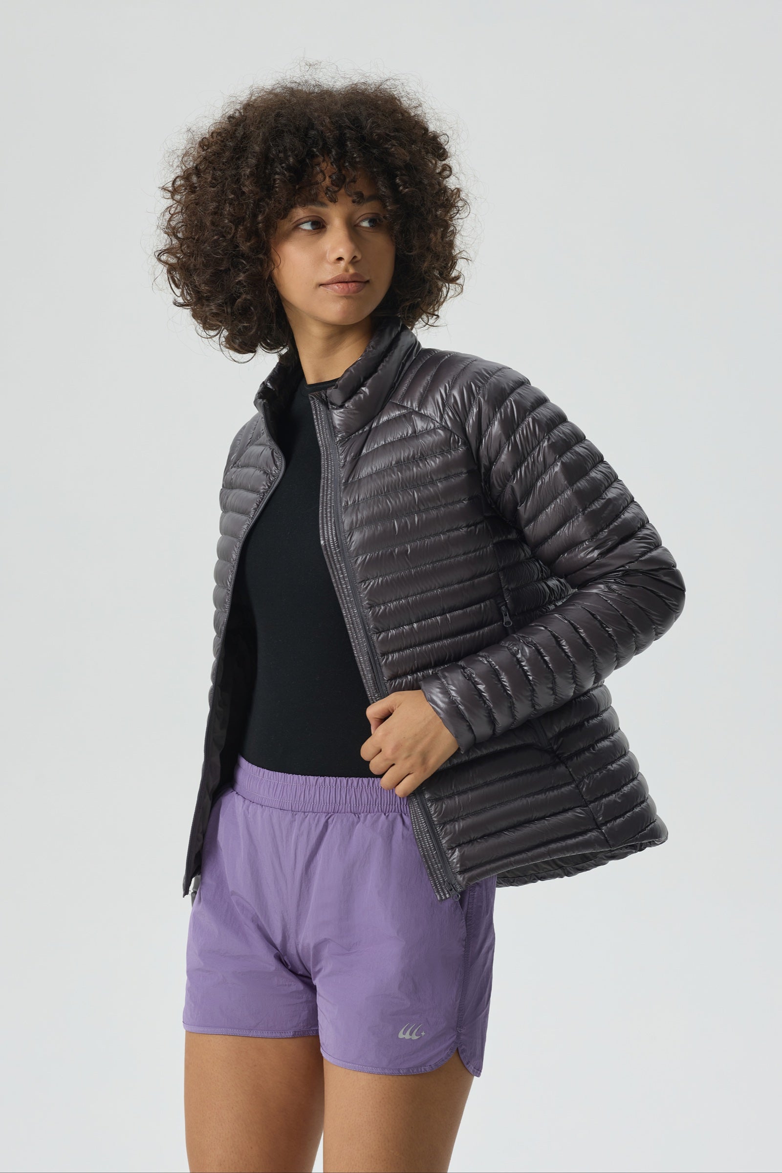 Aurora Packable Goose Down Jacket gray view 9