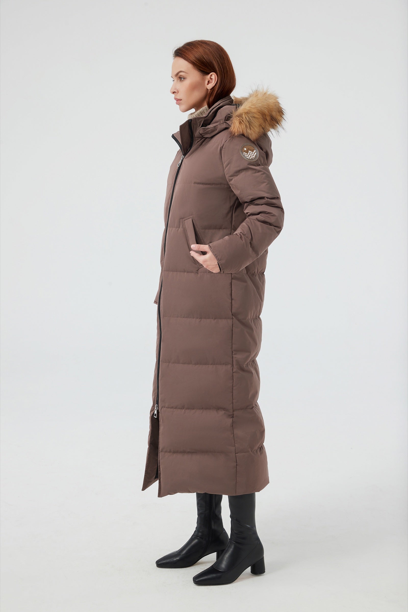Waukee Long Down Parka Jacket cocoa view 3