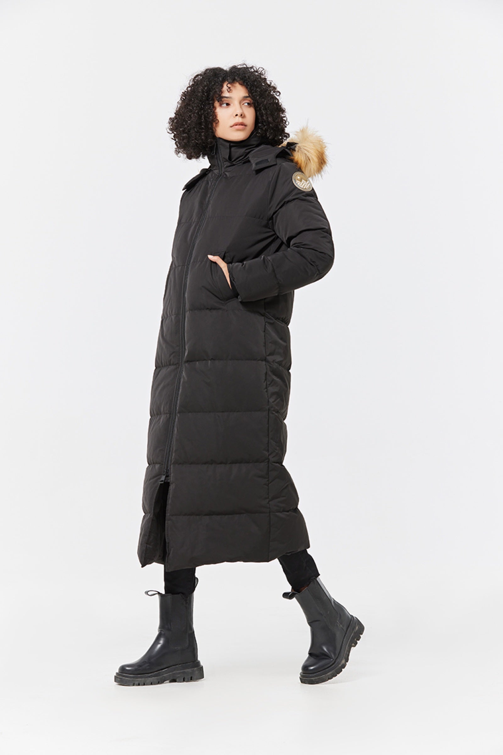 Waukee Long Down Parka Jacket midnight view 6
