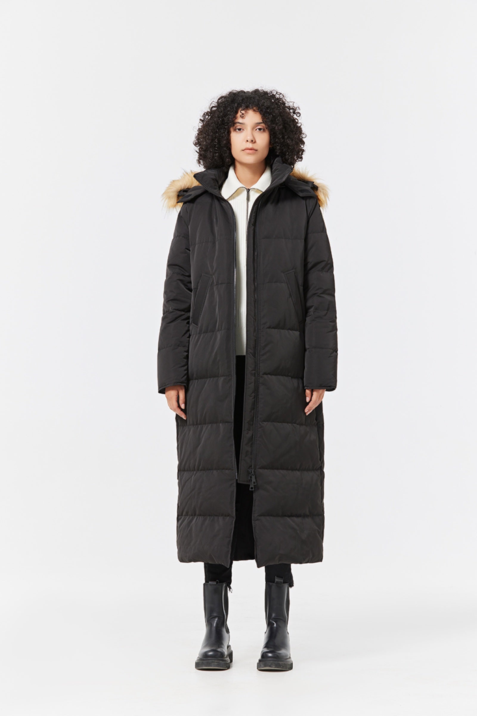 Waukee Long Down Parka Jacket midnight view 3