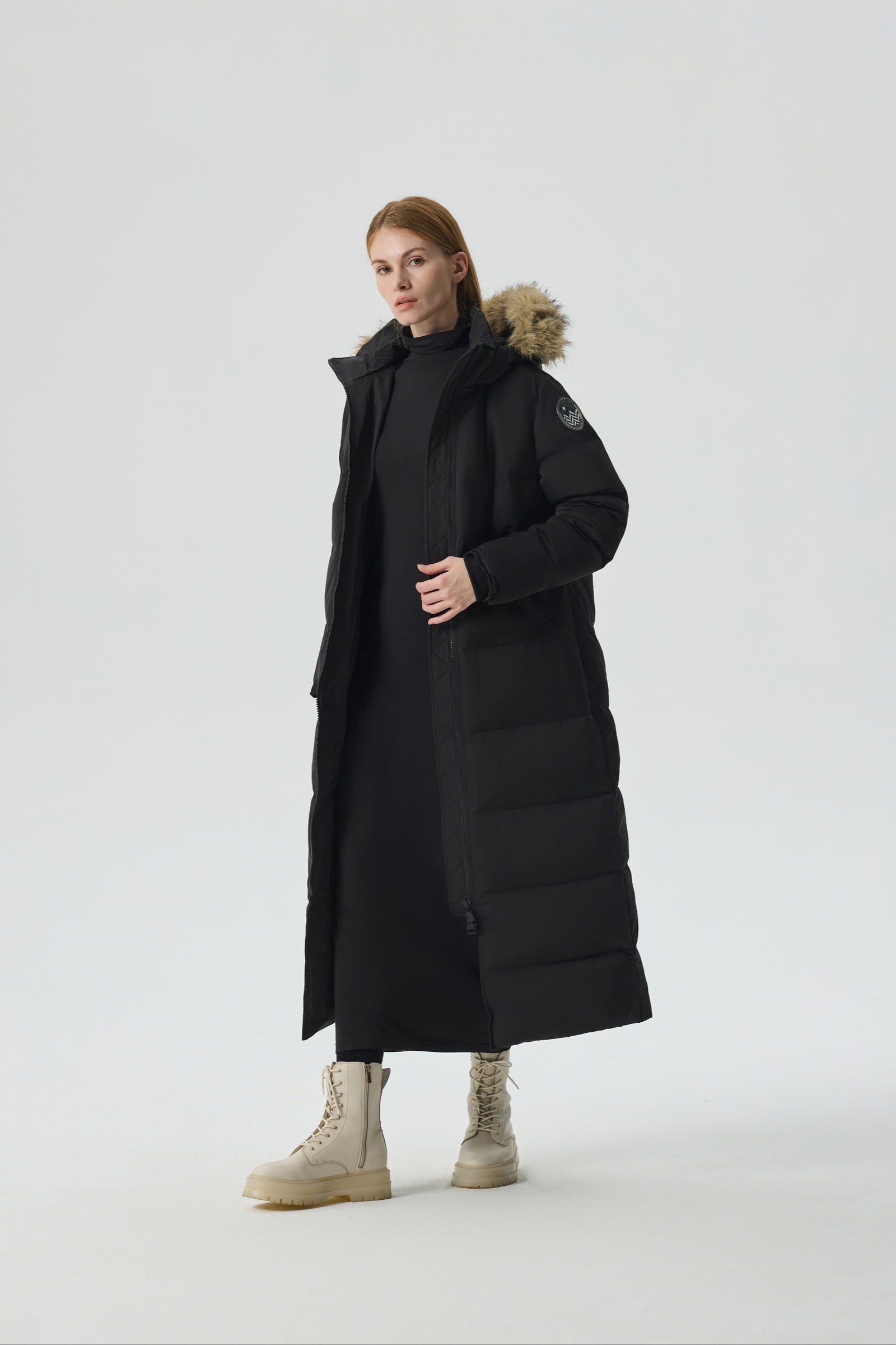 Waukee Long Down Parka Jacket midnight view 2